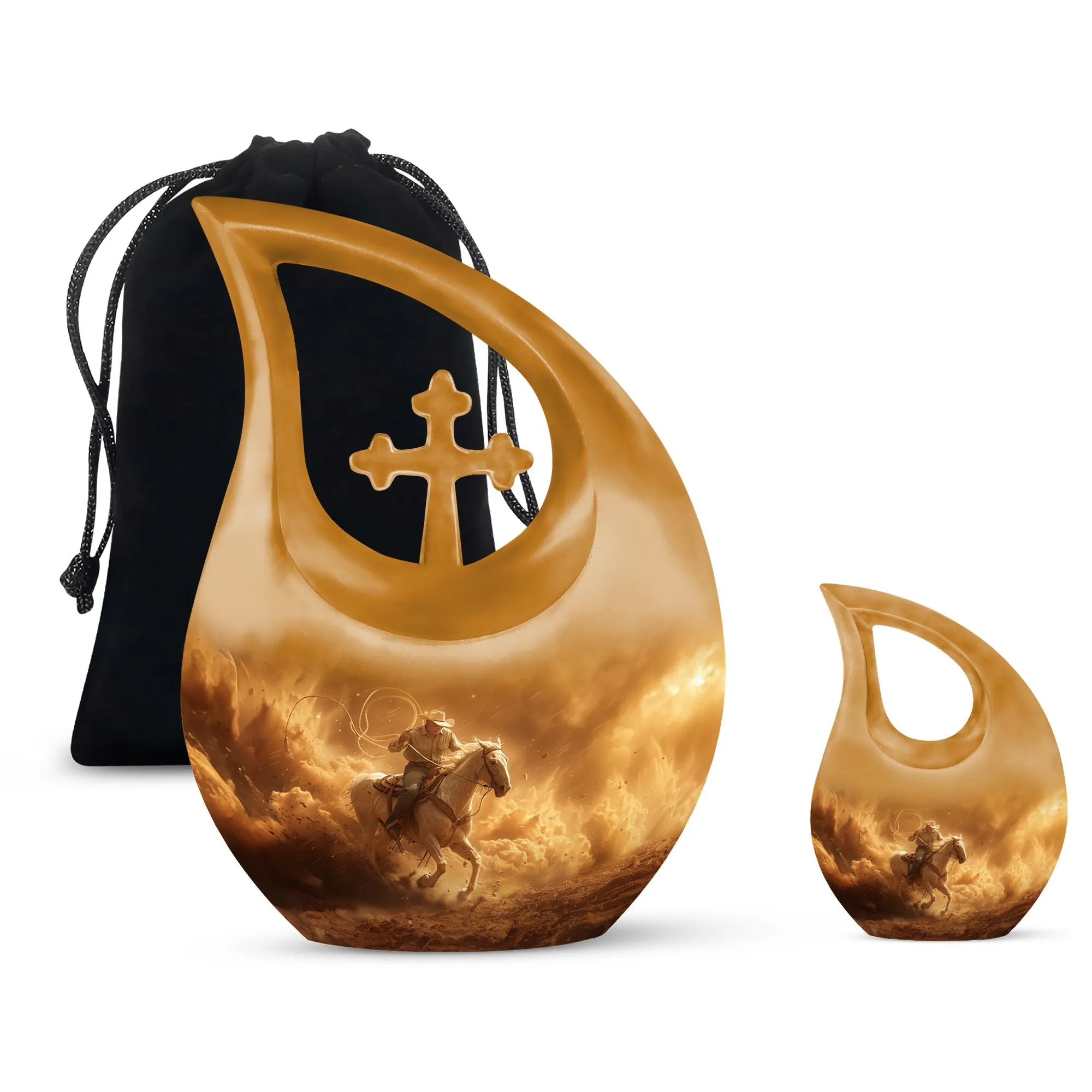 Cowboy Cremation Keepsakes For Ashes Memorial & Funeral Urn