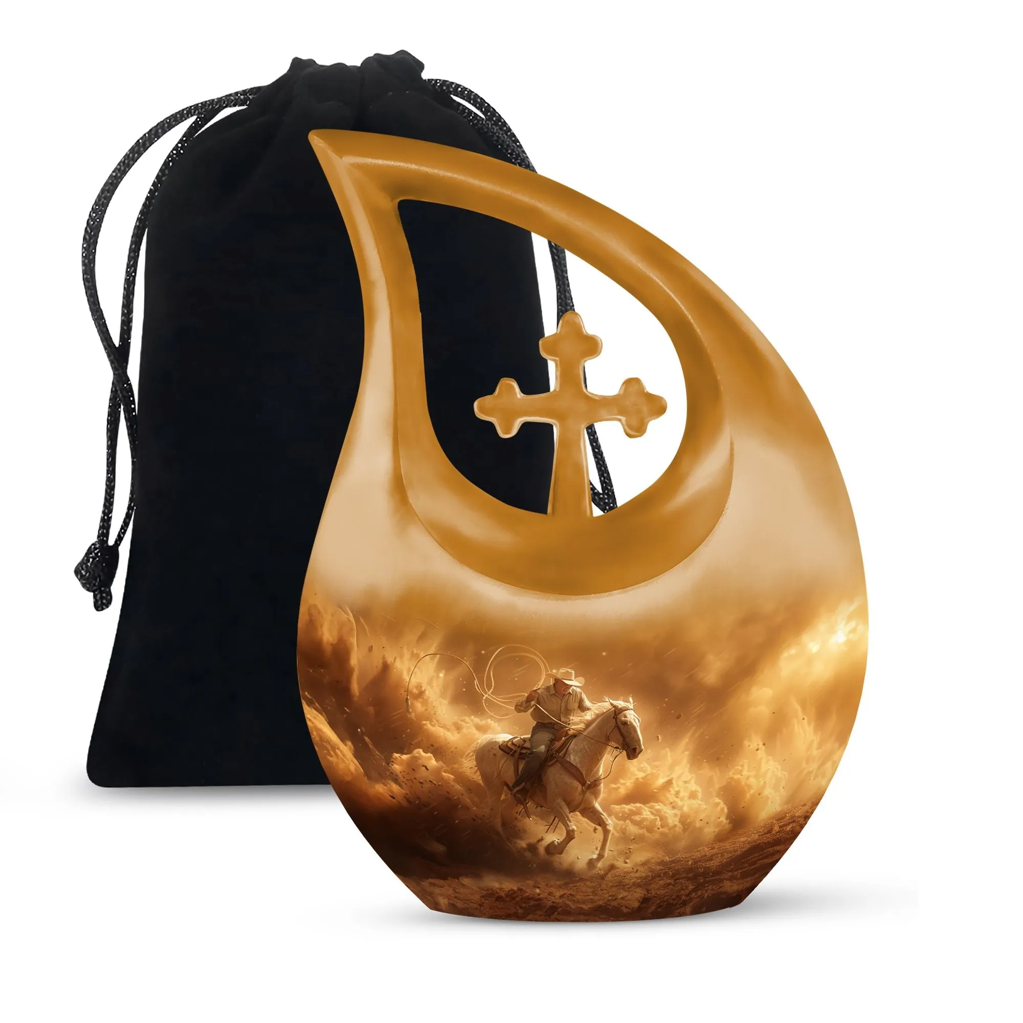 Cowboy Cremation Keepsakes For Ashes Memorial & Funeral Urn