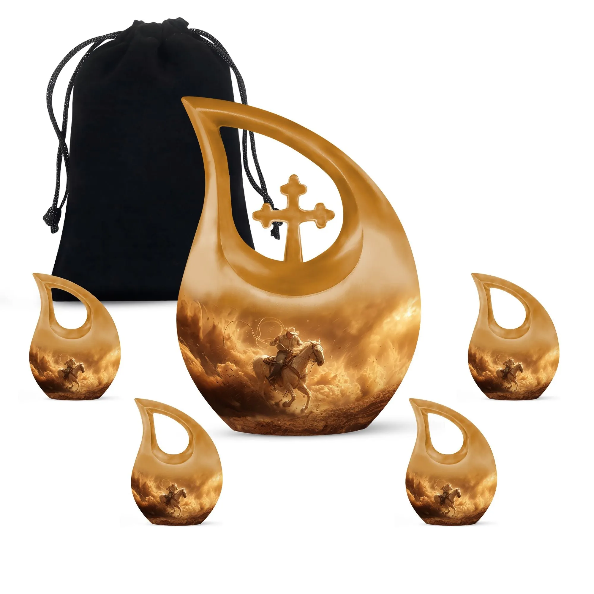 Cowboy Cremation Keepsakes For Ashes Memorial & Funeral Urn
