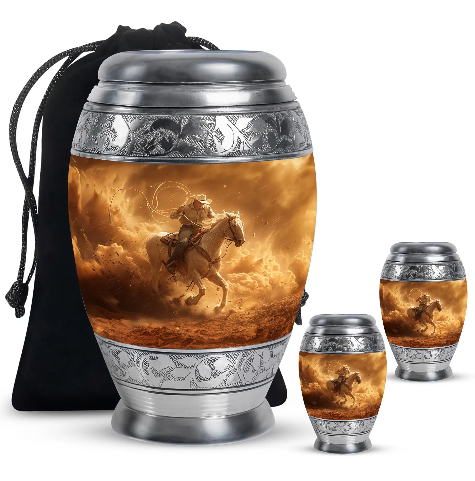 Cowboy Cremation Keepsakes For Ashes Memorial & Funeral Urn