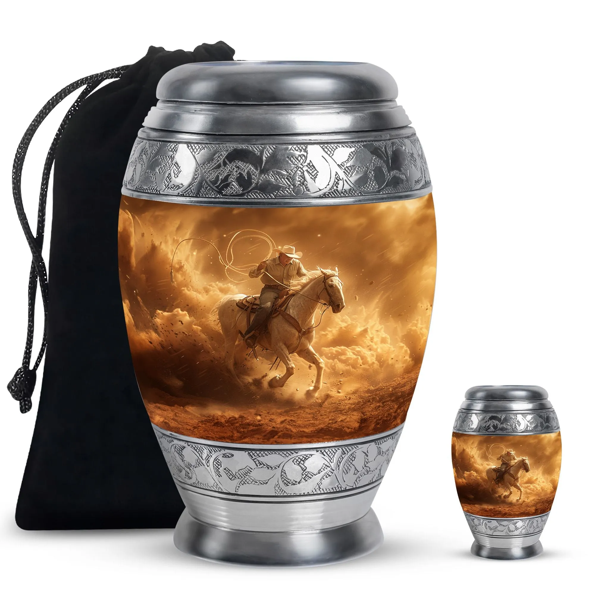 Cowboy Cremation Keepsakes For Ashes Memorial & Funeral Urn
