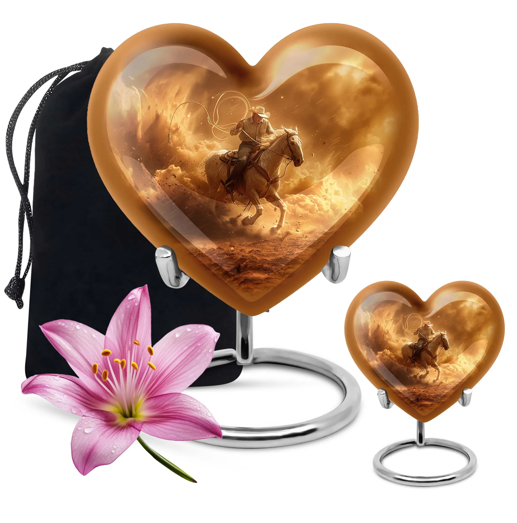 Cowboy Cremation Keepsakes For Ashes Memorial & Funeral Urn