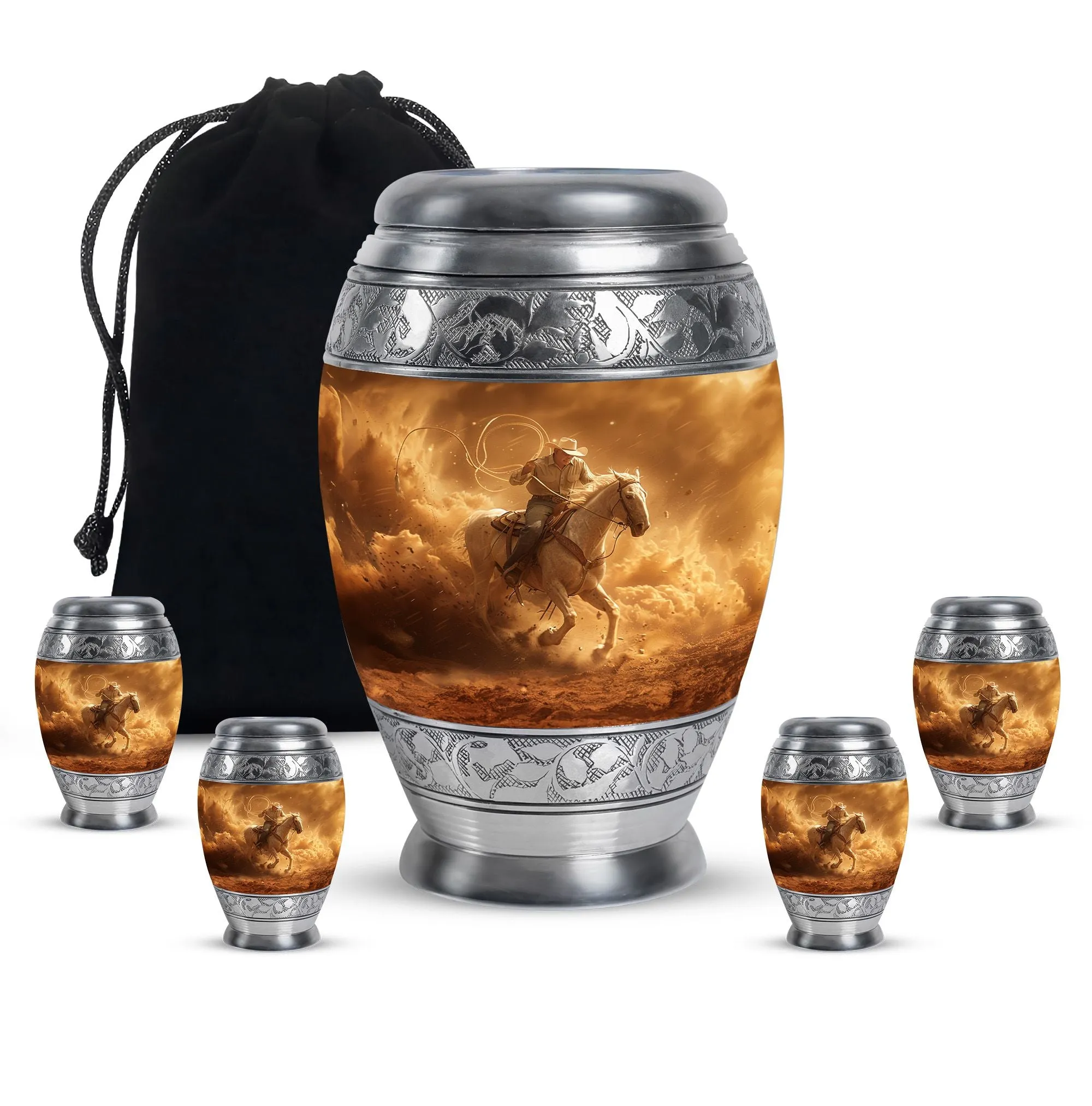Cowboy Cremation Keepsakes For Ashes Memorial & Funeral Urn