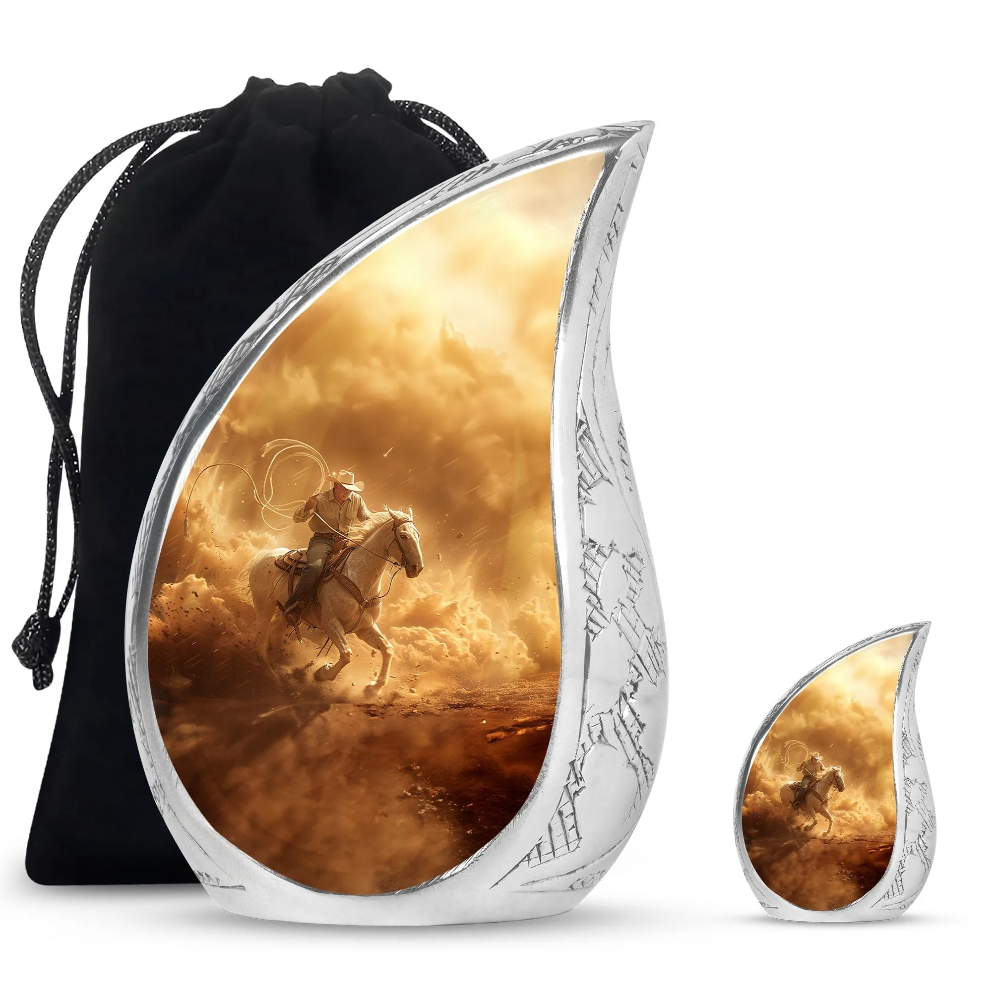 Cowboy Cremation Keepsakes For Ashes Memorial & Funeral Urn