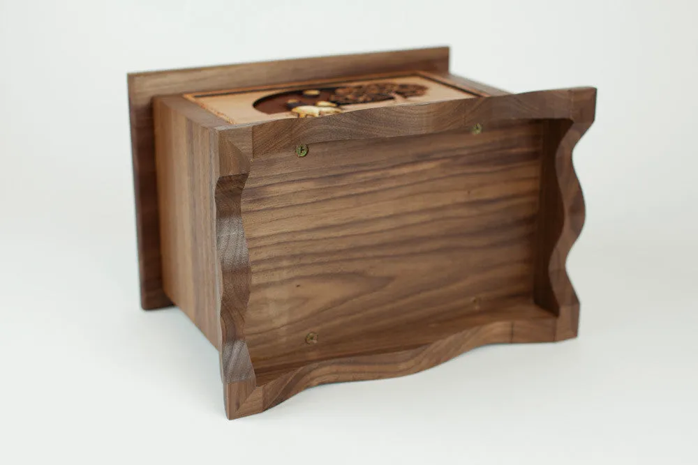 Cowboy Cremation Urn with Heartland Horse Wood Inlay Art