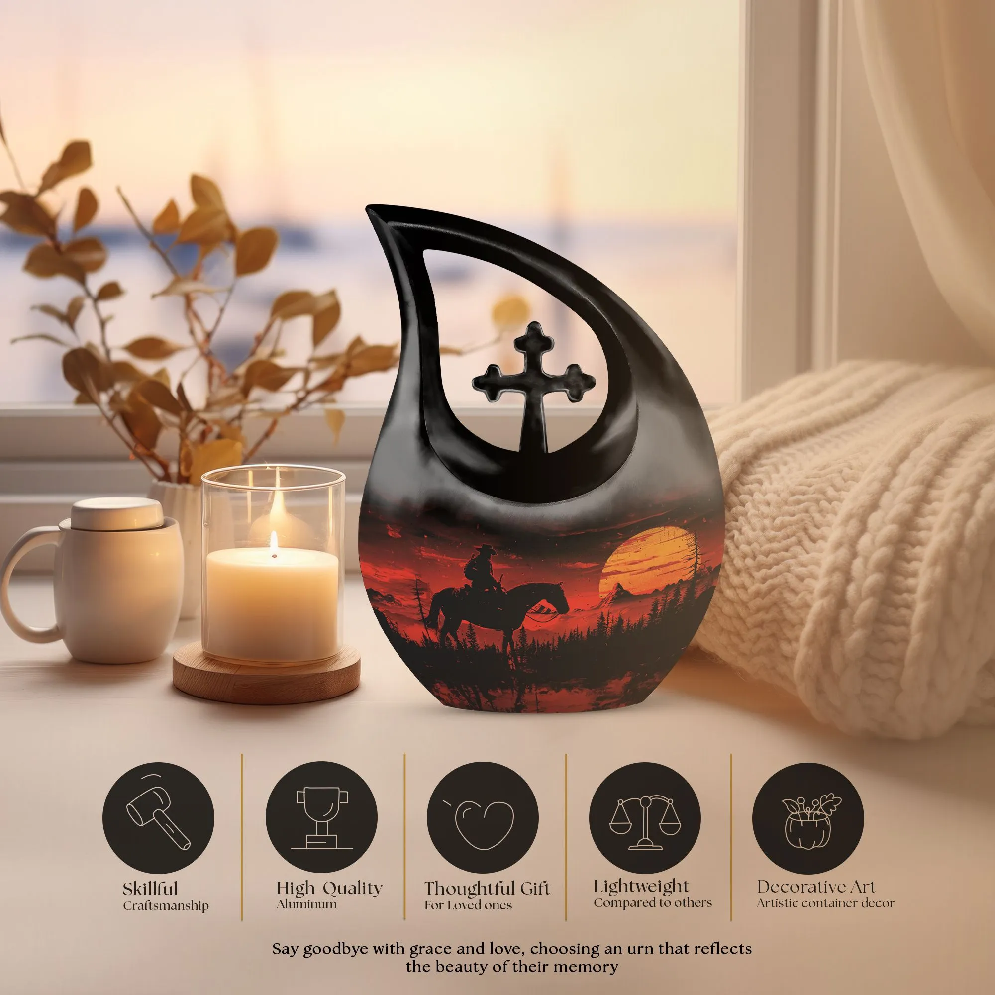 Cowboy Rodeo Souvenir: Uniquely Crafted Memorial Urn