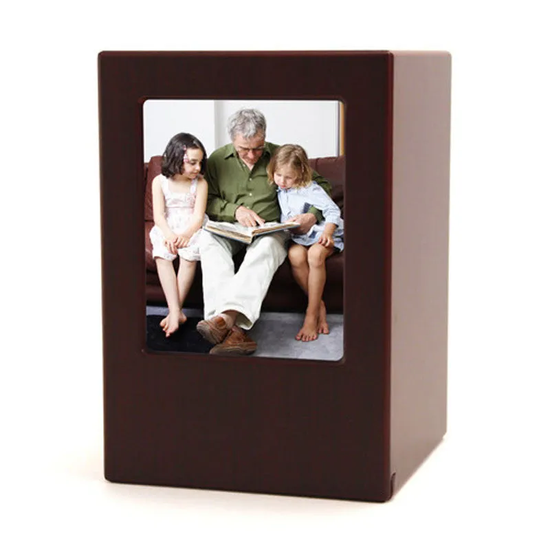 Cremation Photo Urn in Cherry MDF