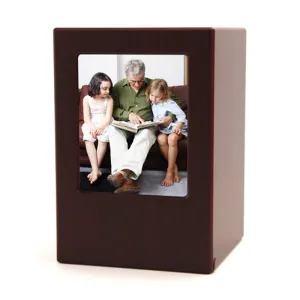 Cremation Photo Urn in Cherry MDF