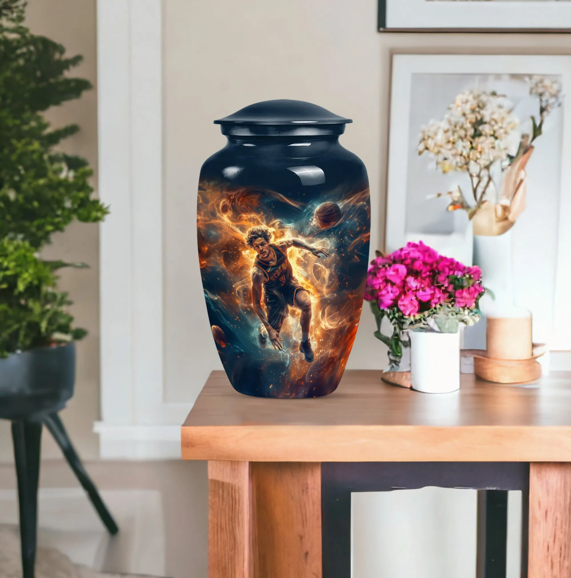 Cremation Tribute: Custom Basketball Burial Urn For Memorial