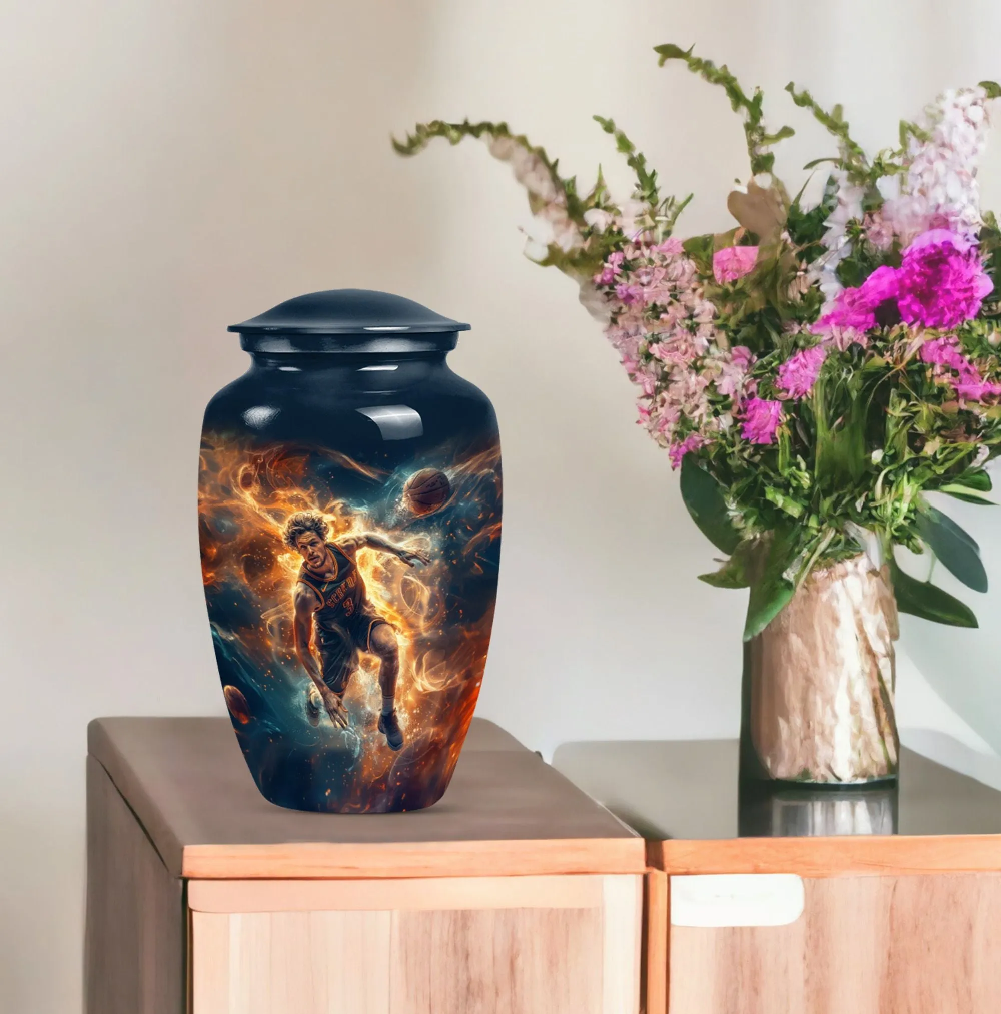 Cremation Tribute: Custom Basketball Burial Urn For Memorial