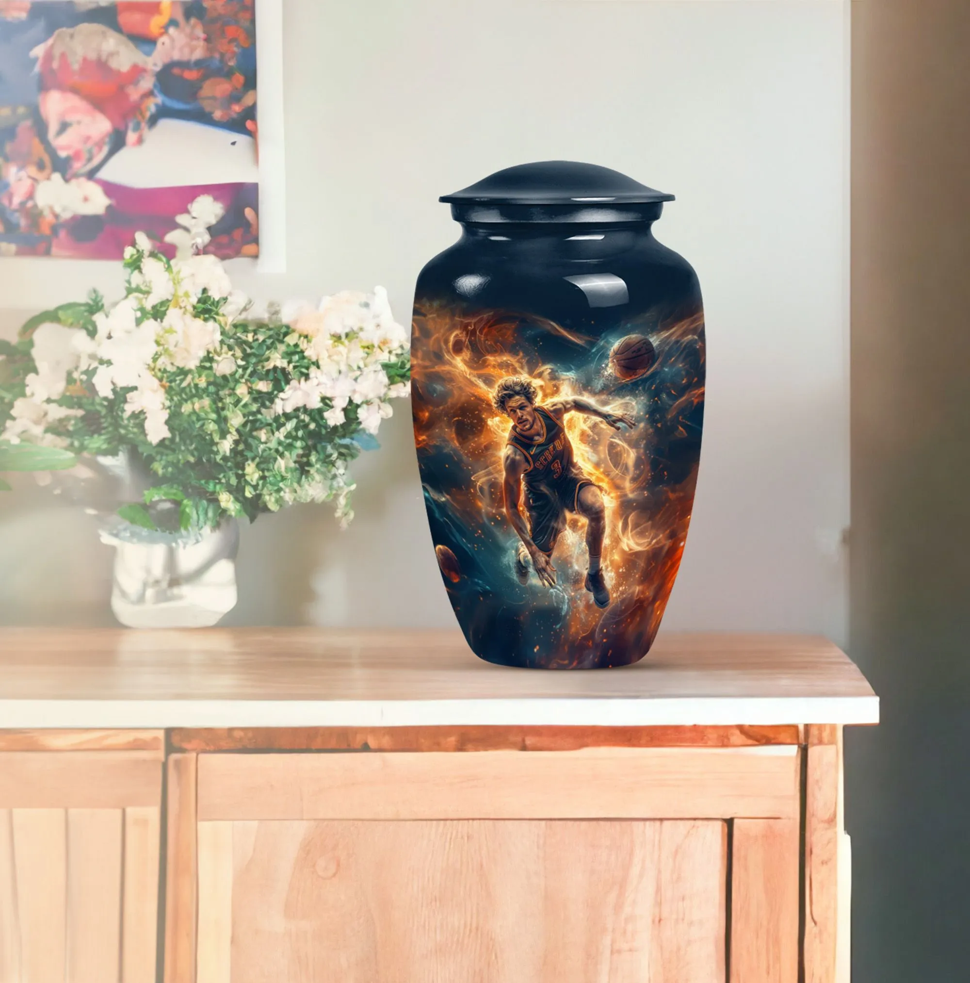 Cremation Tribute: Custom Basketball Burial Urn For Memorial