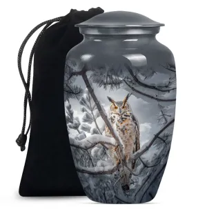 Cremation Tribute: Owl Urn and Funeral Ash Container
