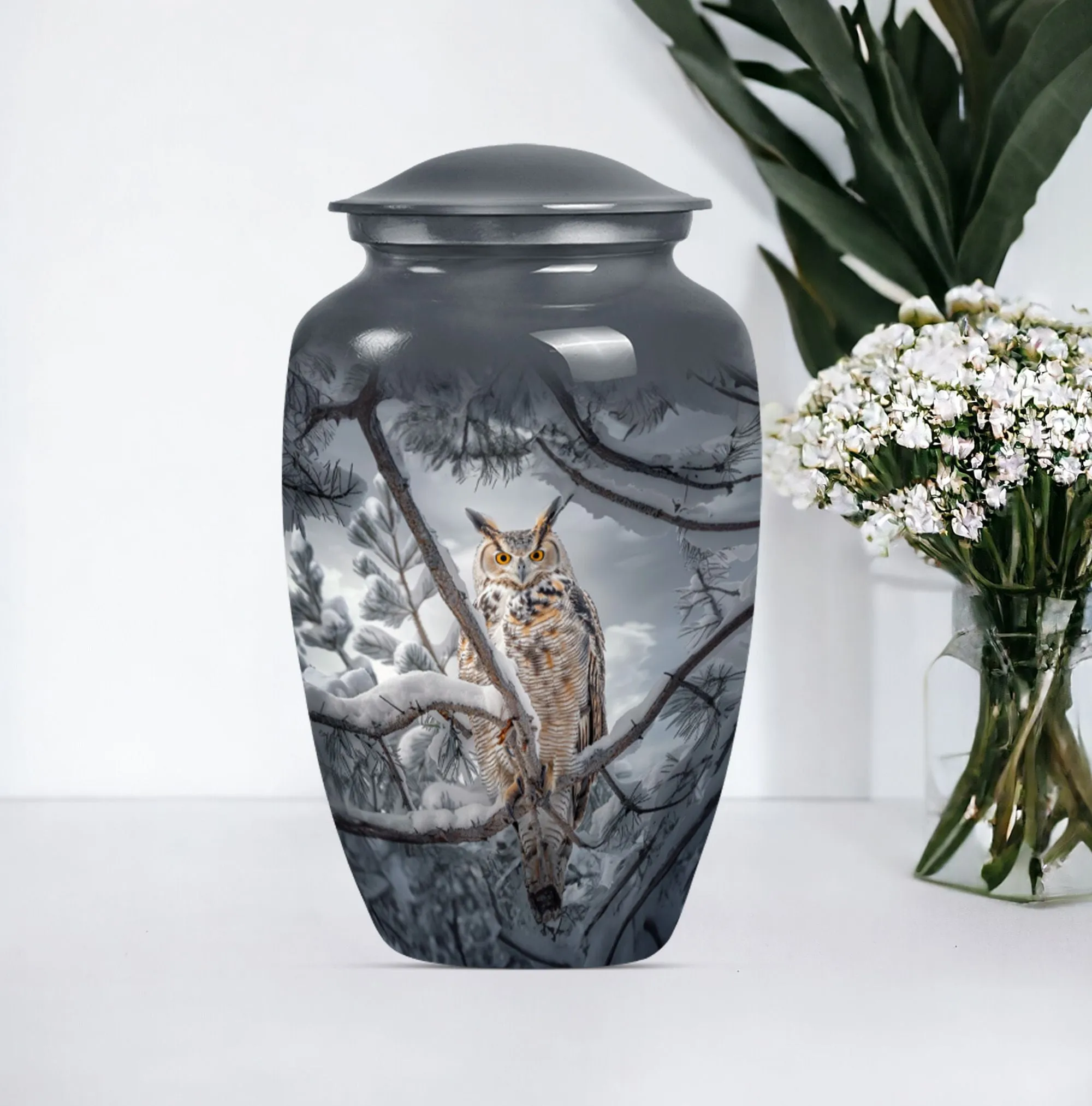Cremation Tribute: Owl Urn and Funeral Ash Container