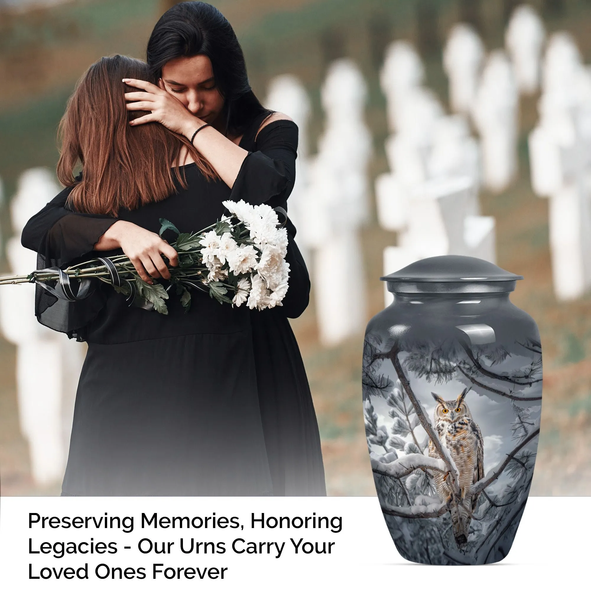Cremation Tribute: Owl Urn and Funeral Ash Container
