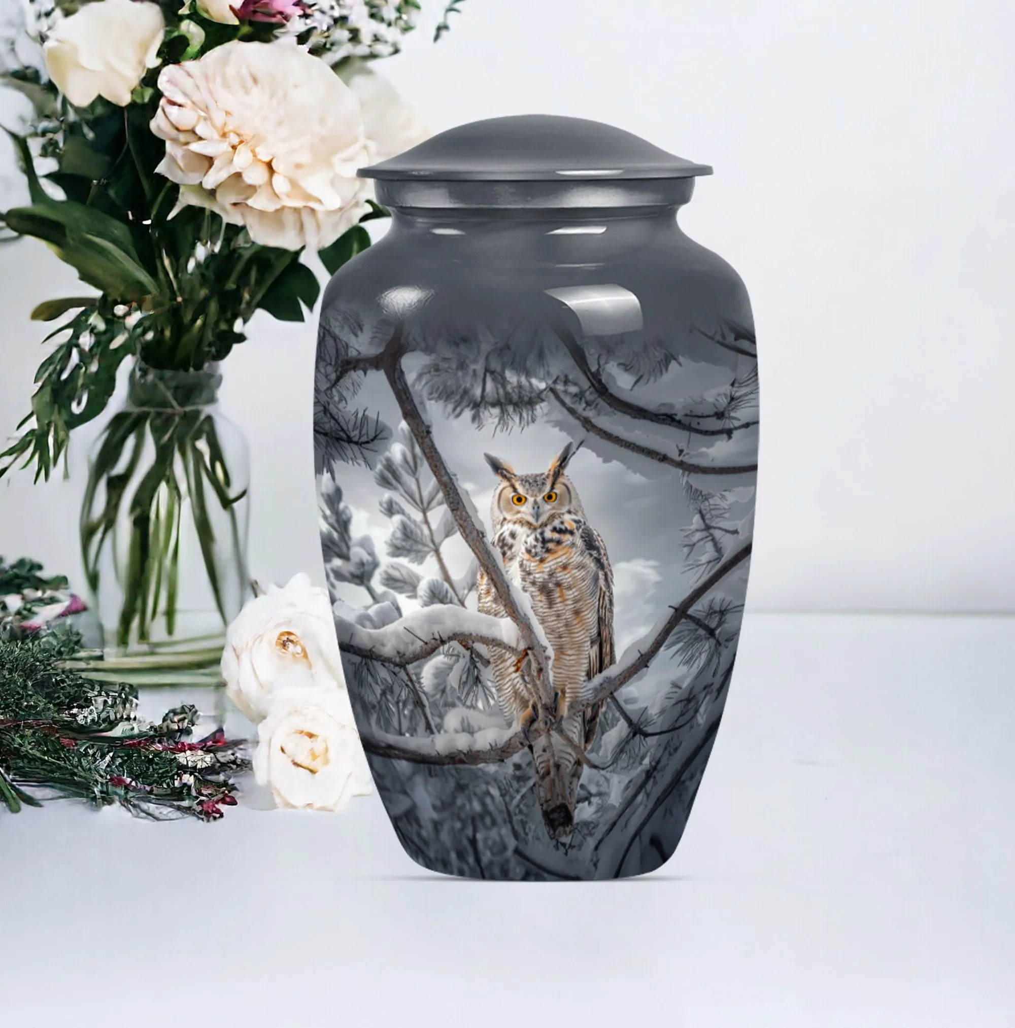 Cremation Tribute: Owl Urn and Funeral Ash Container