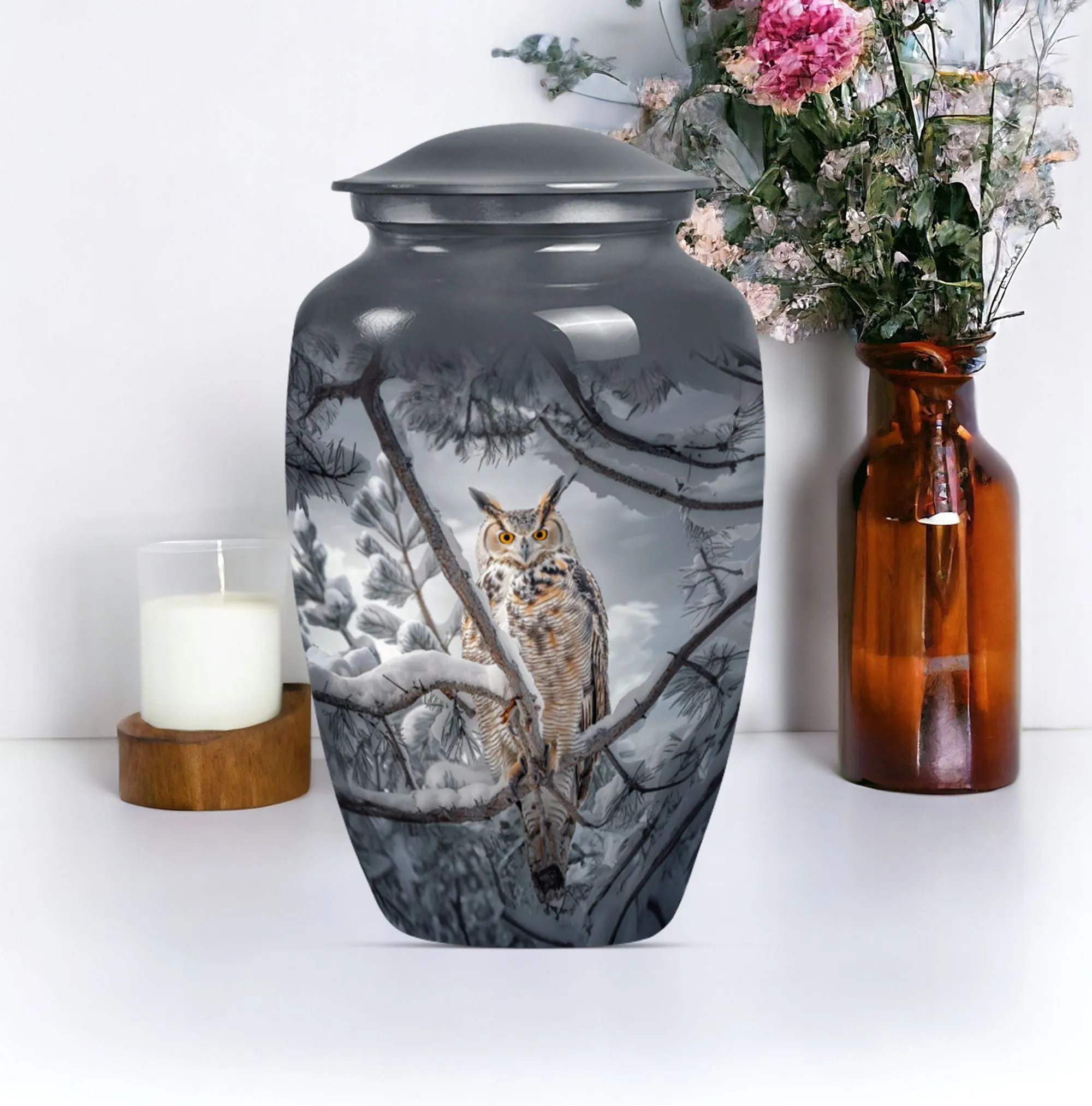 Cremation Tribute: Owl Urn and Funeral Ash Container