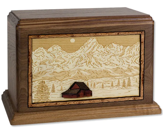 Cremation Urn with Famous Mountain Scenes