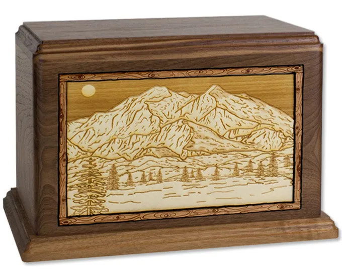 Cremation Urn with Famous Mountain Scenes