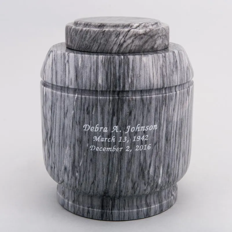 Crest Natural Marble Cremation Urn in Gray