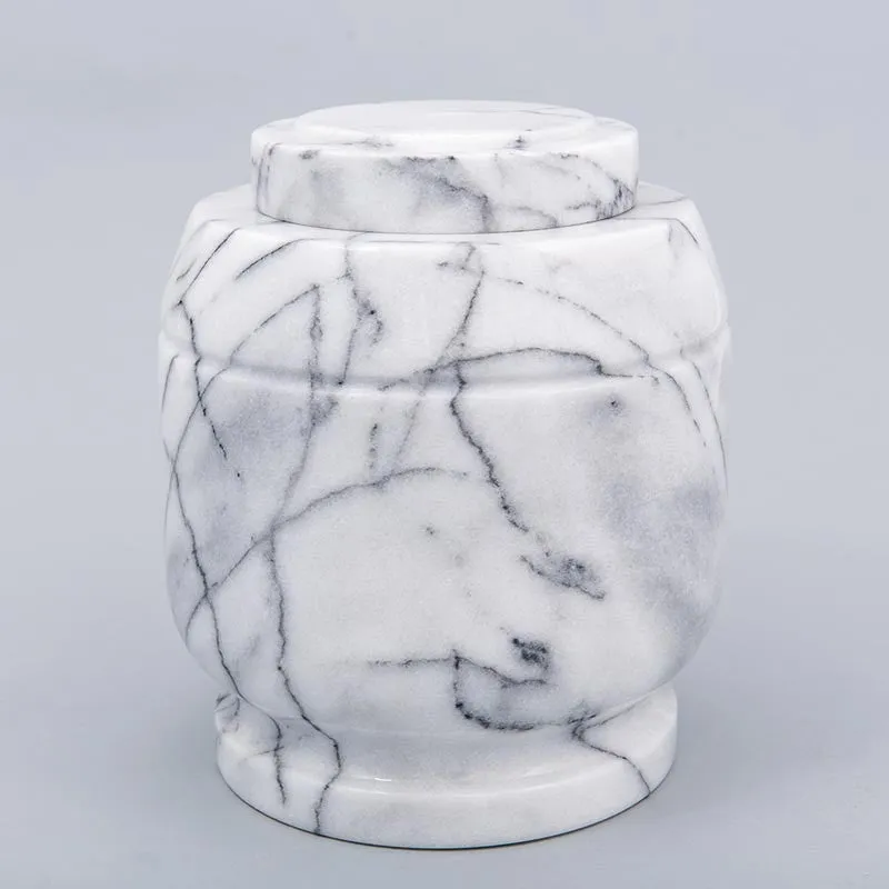Crest Natural Marble Cremation Urn in White