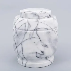 Crest Natural Marble Cremation Urn in White