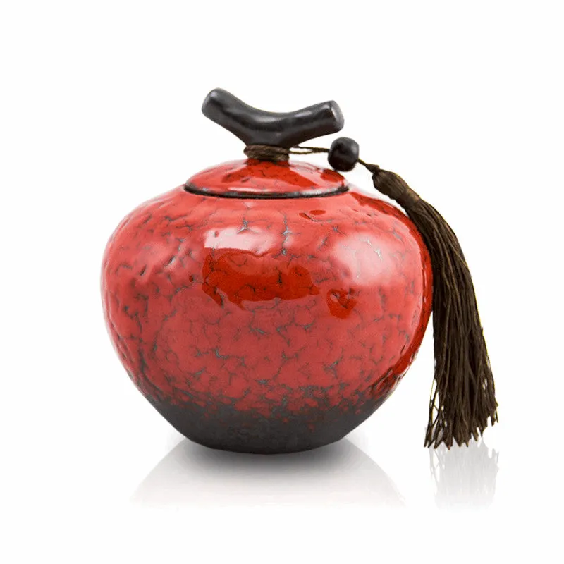 Crimson Ceramic Pet Urn in Small