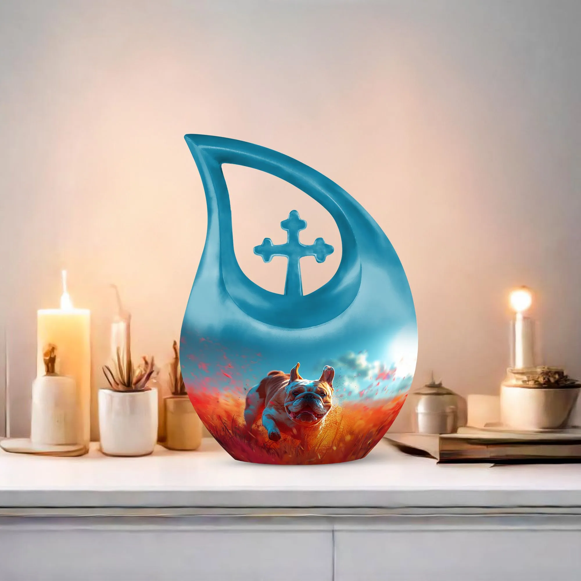 Crimson Frolic Supreme - Handmade Cremation Urn for Human Ashes
