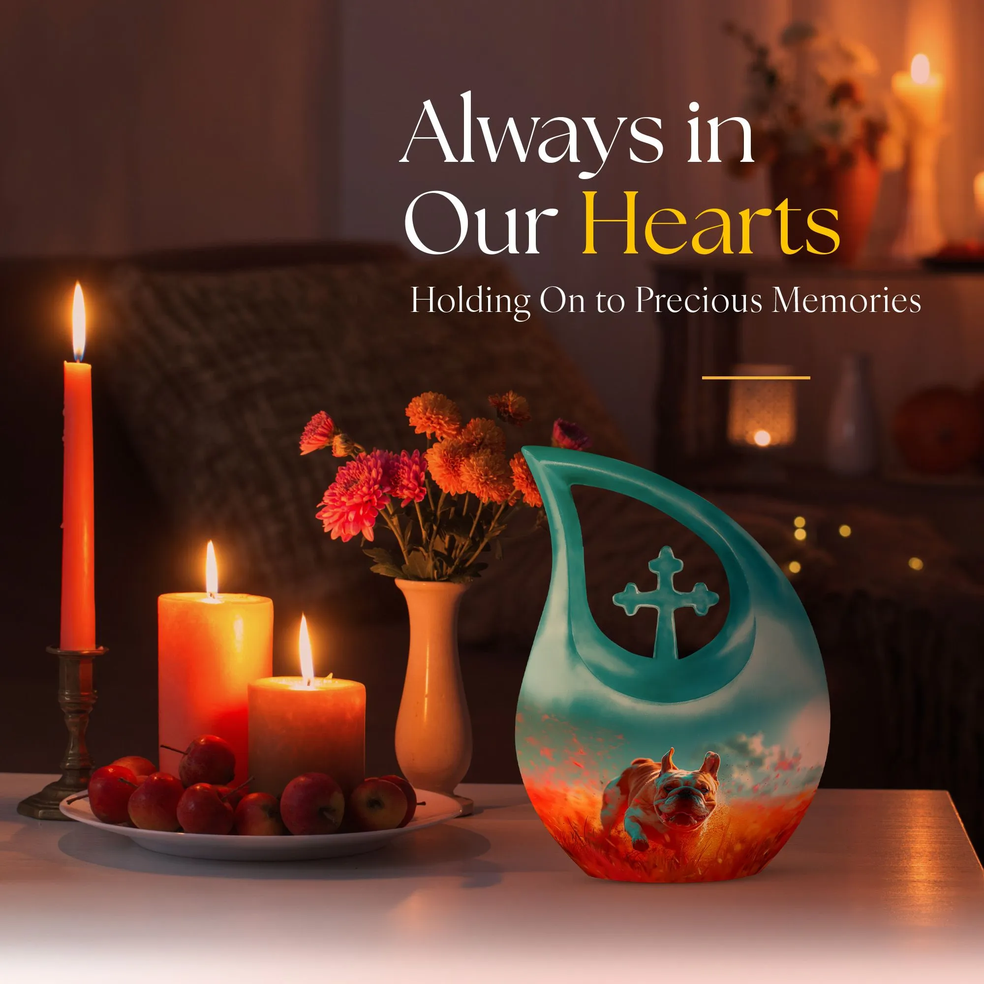 Crimson Frolic Supreme - Handmade Cremation Urn for Human Ashes