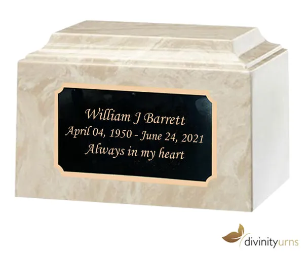 Crème Mocha Cultured Marble Cremation Urn