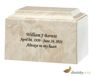 Crème Mocha Cultured Marble Cremation Urn