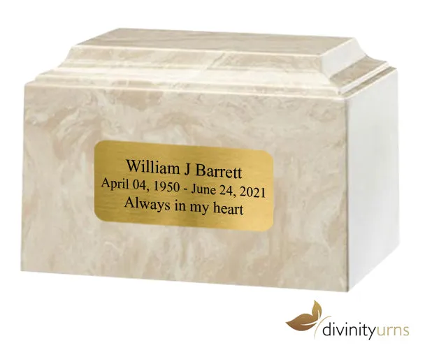 Crème Mocha Cultured Marble Cremation Urn
