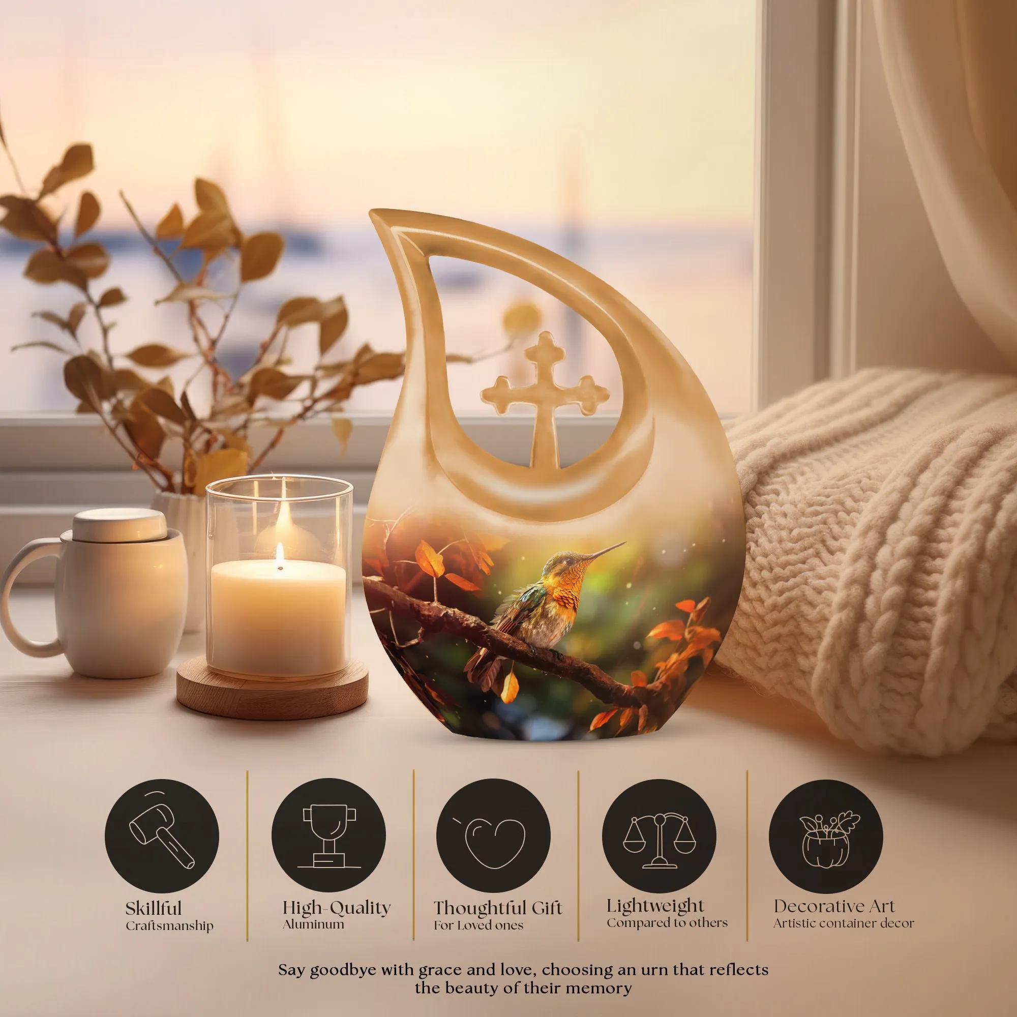 Cross Drop Bird Urn:  Containers Cremation Urn For Human Ashes