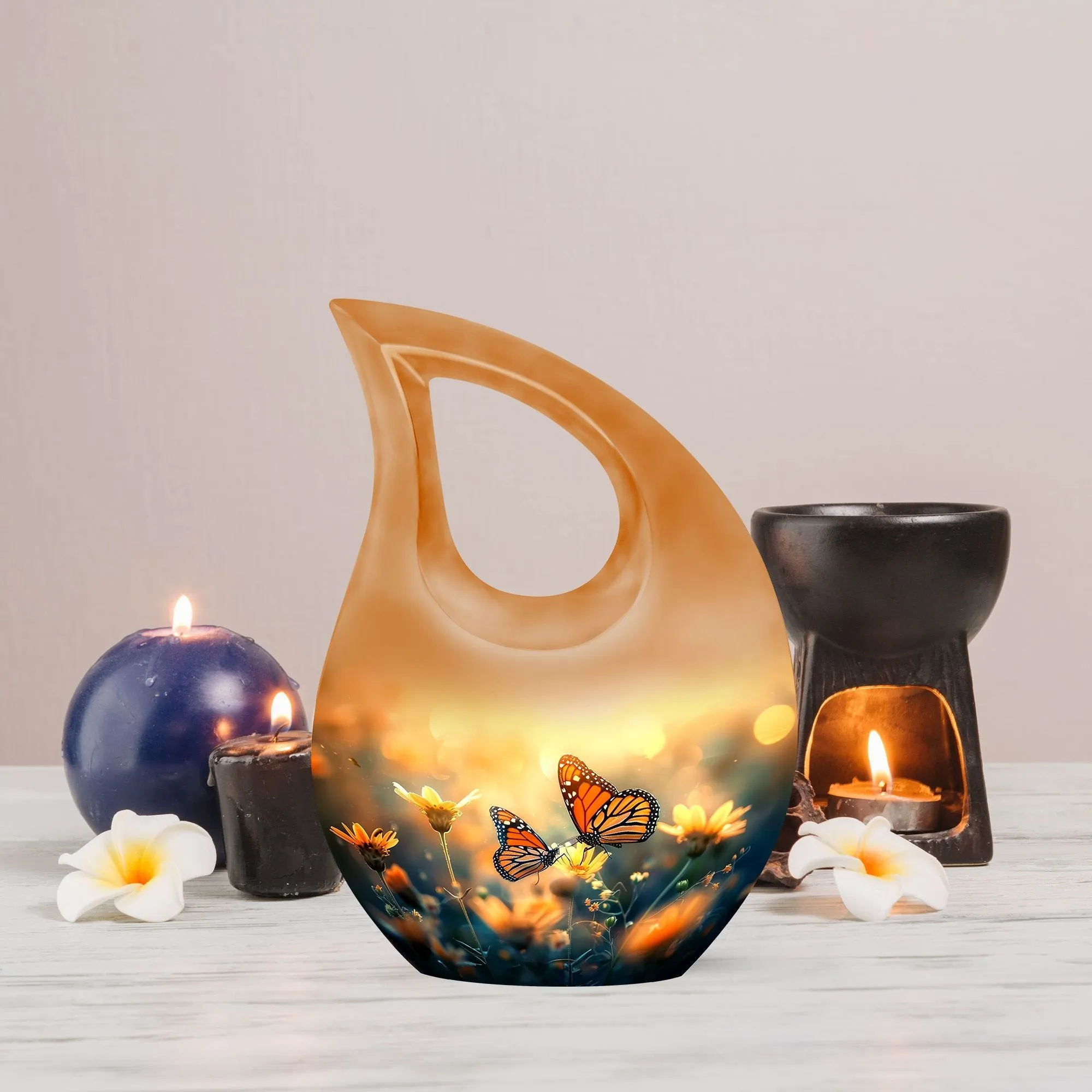 Cross Drop Butterfly Urn - Memorial Keepsake Custom Urn