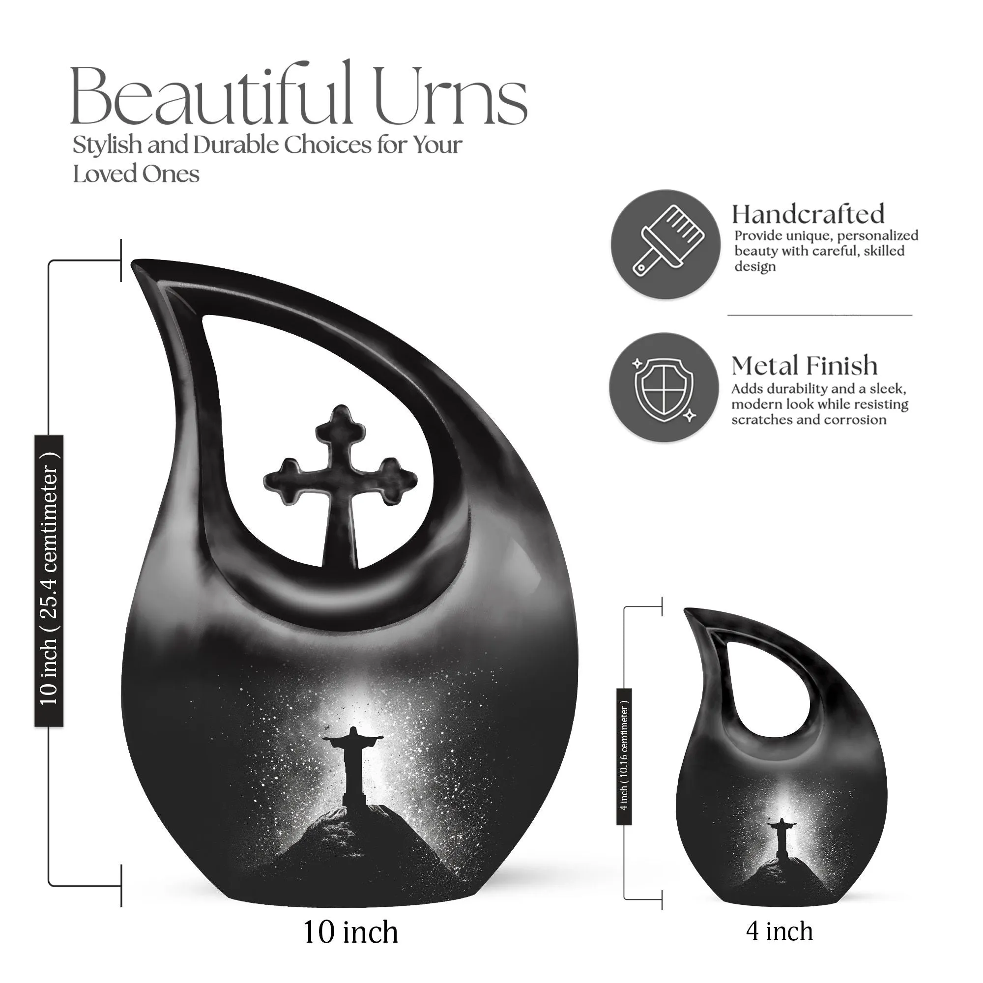 Cross Drop Custom Urns for Ashes - Xxl Urn For Human Ashes