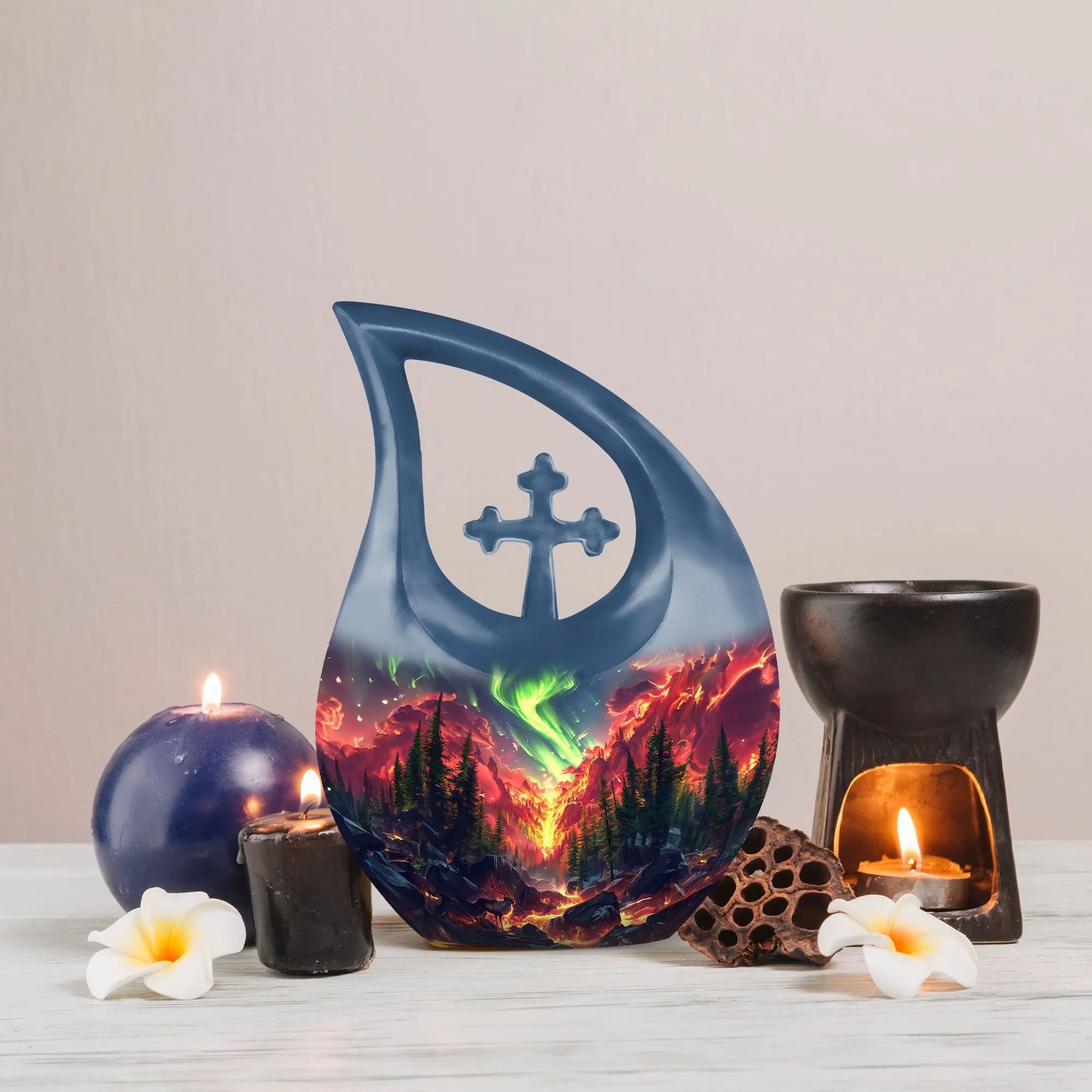Cross Drop Deer Urn containers to hold human ashes keepsake urn