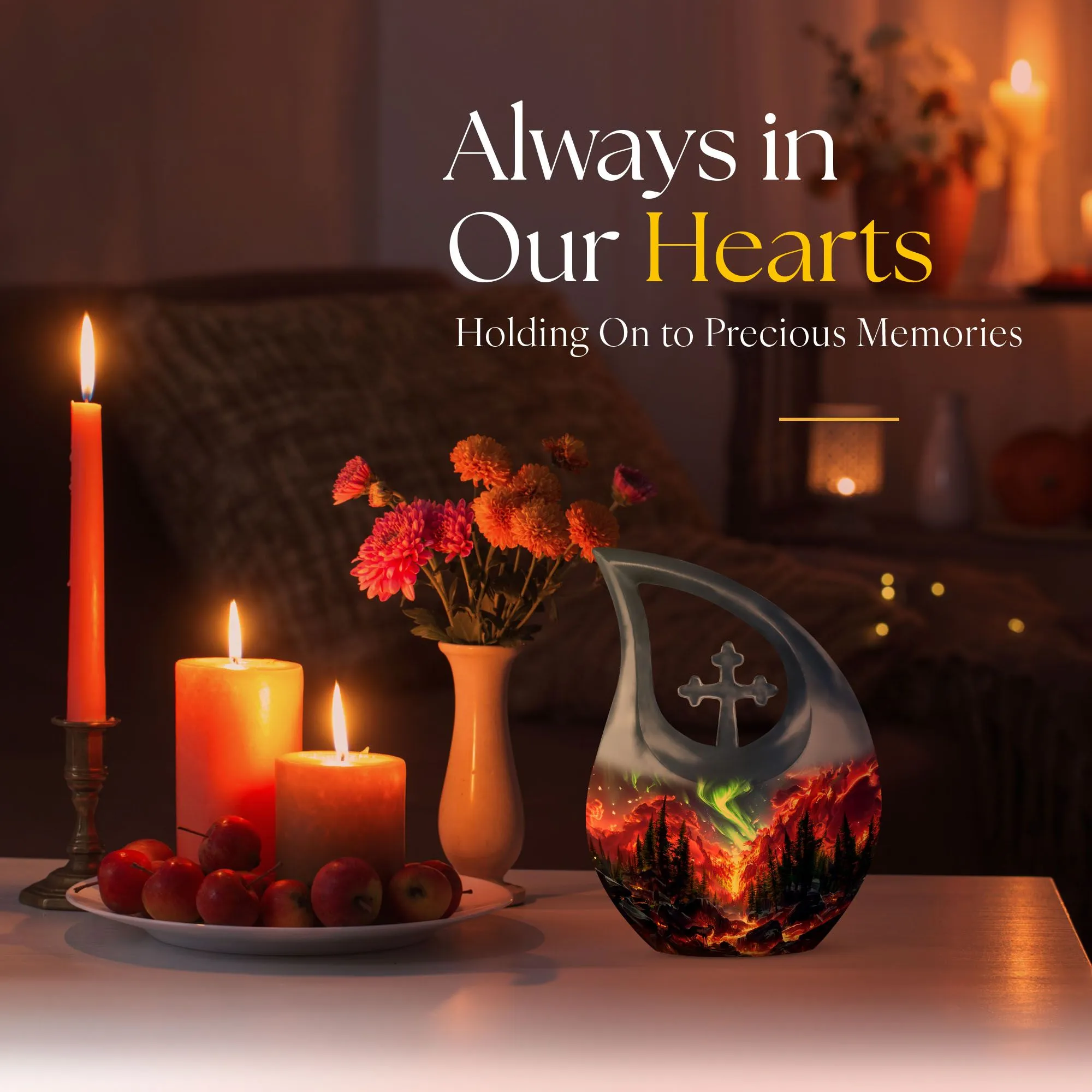 Cross Drop Deer Urn containers to hold human ashes keepsake urn