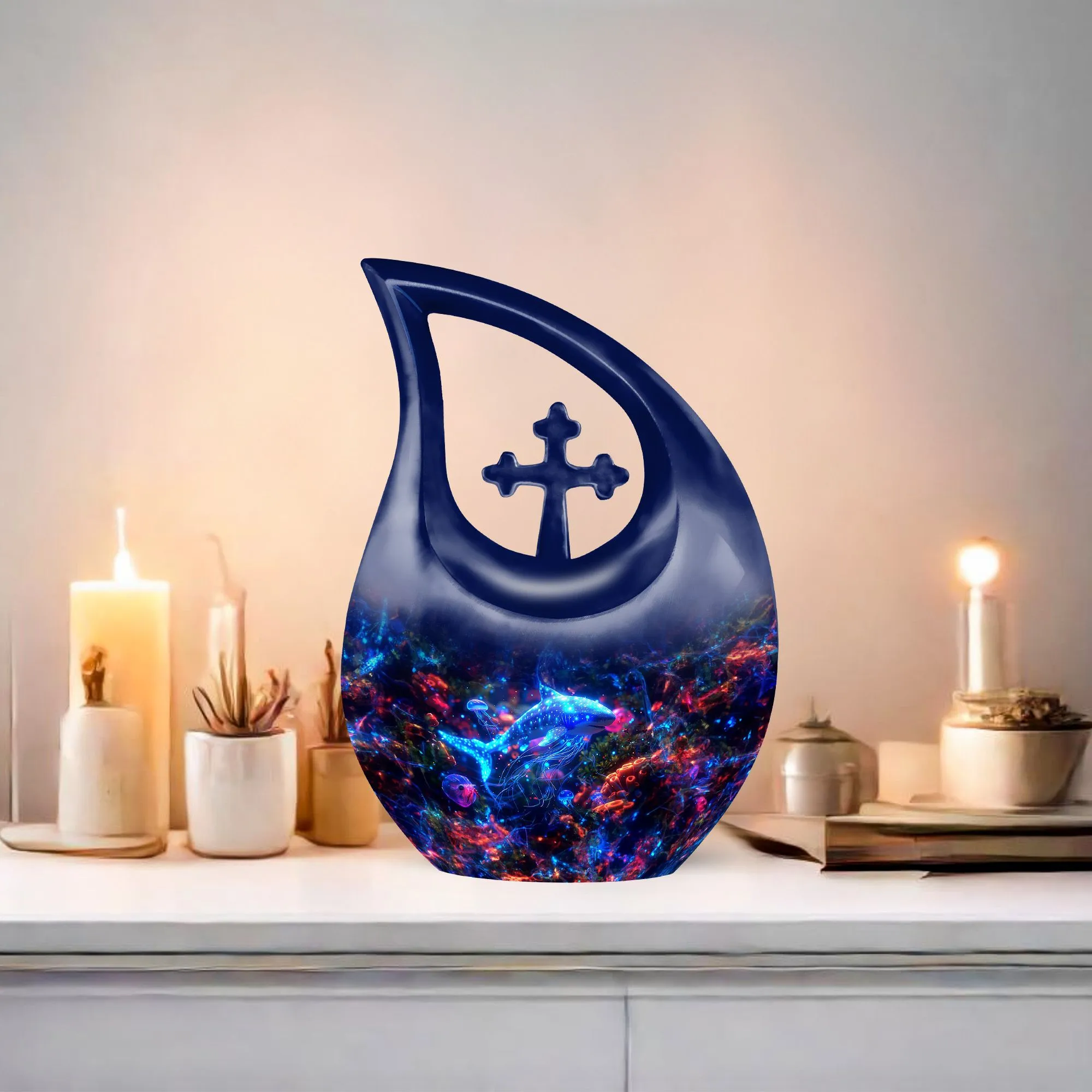 Cross Drop Fish Memorial Urn, A Testament of Love