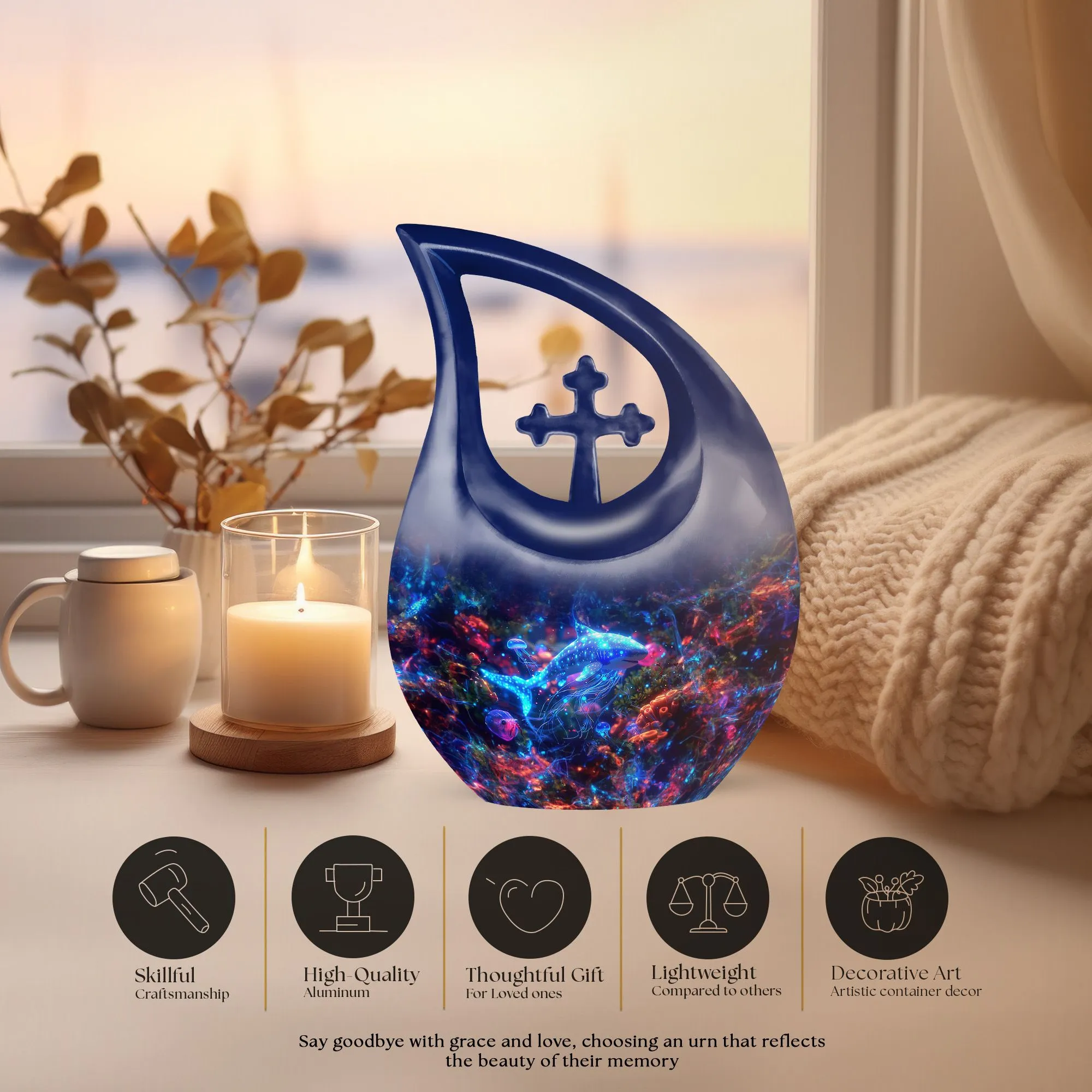 Cross Drop Fish Memorial Urn, A Testament of Love