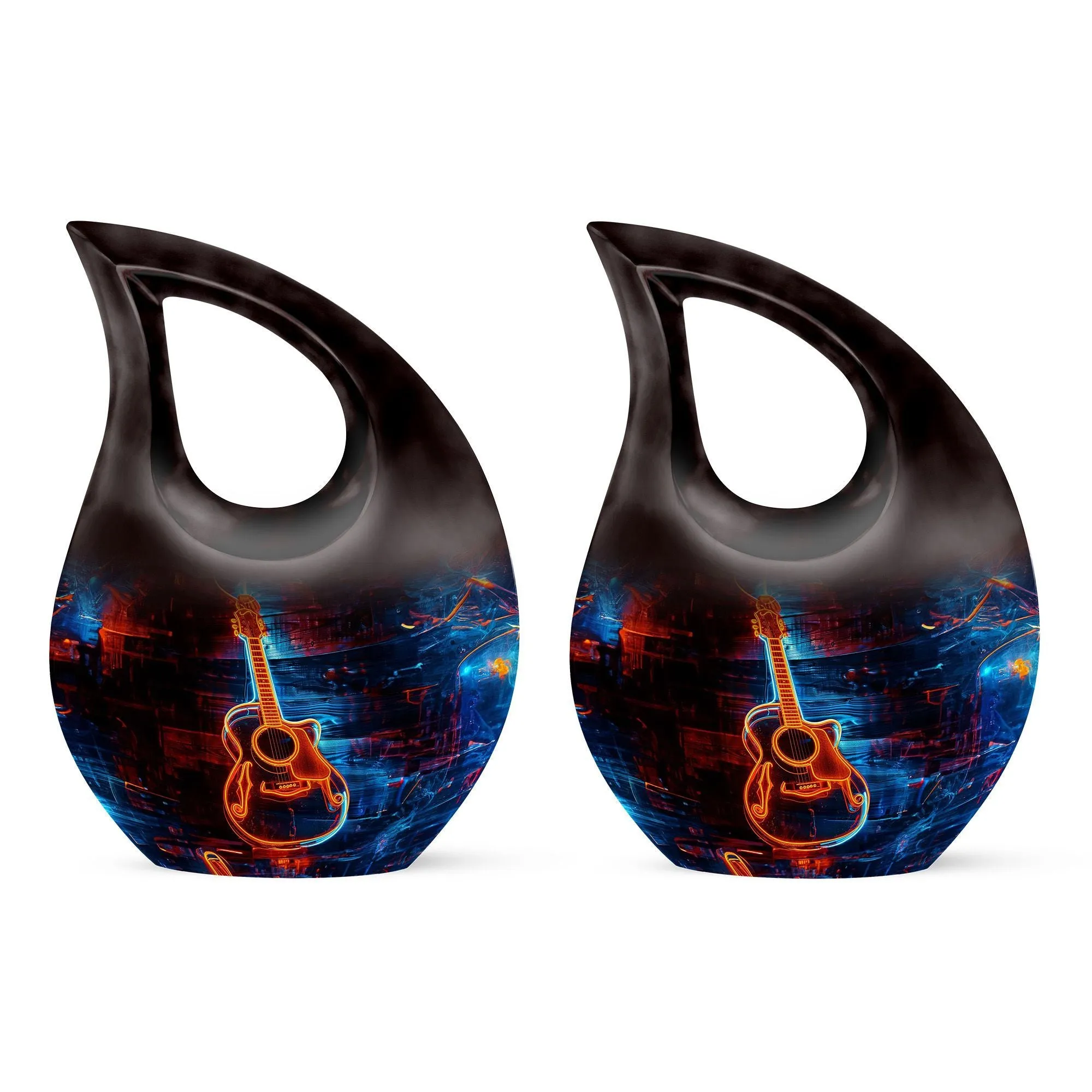 Cross Drop Guitar Urn: An Extra Large Memorial Keepsake