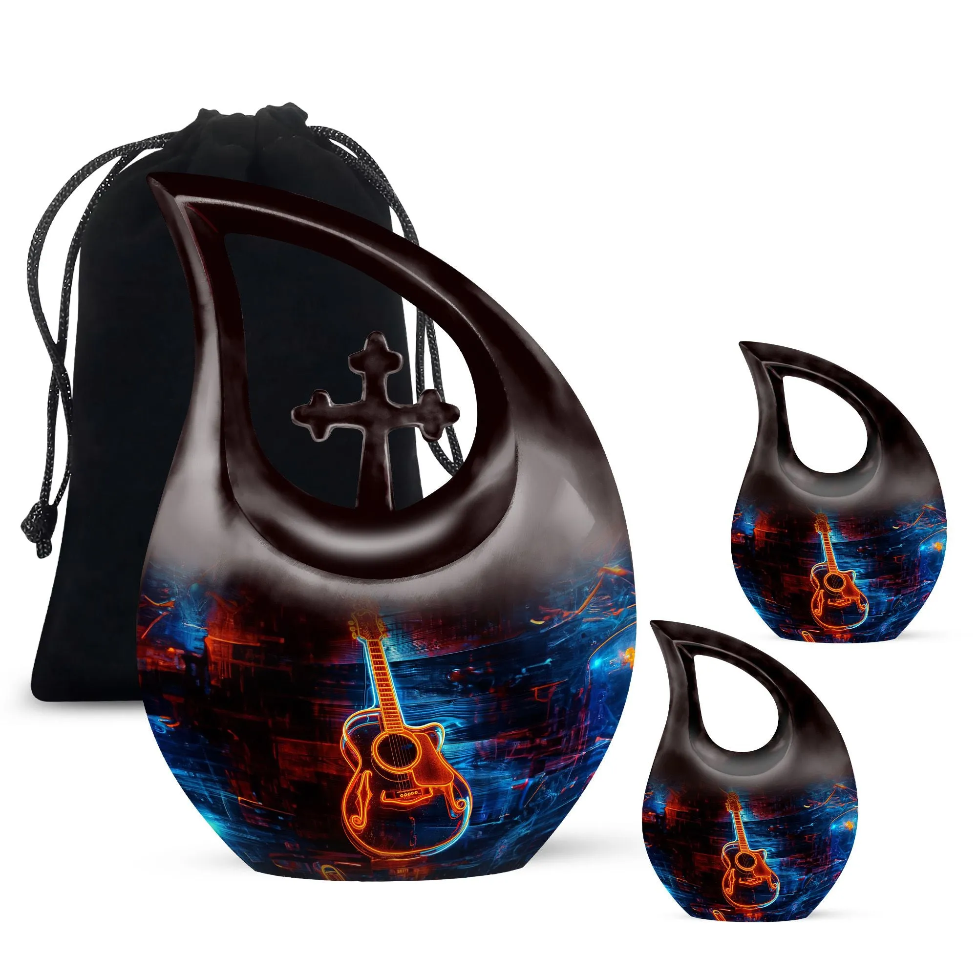Cross Drop Guitar Urn: An Extra Large Memorial Keepsake