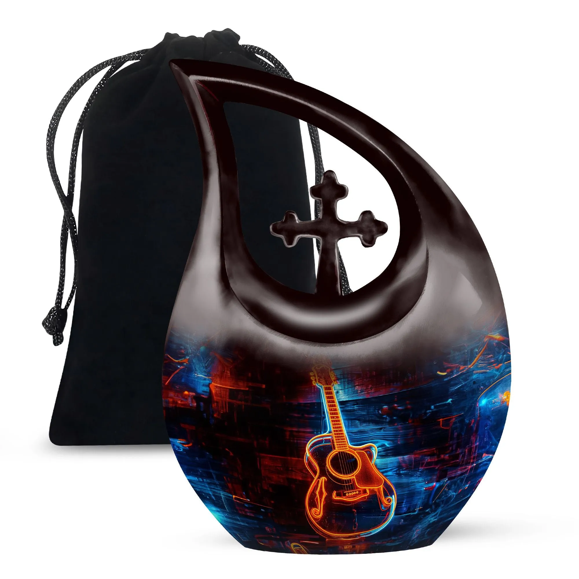 Cross Drop Guitar Urn: An Extra Large Memorial Keepsake