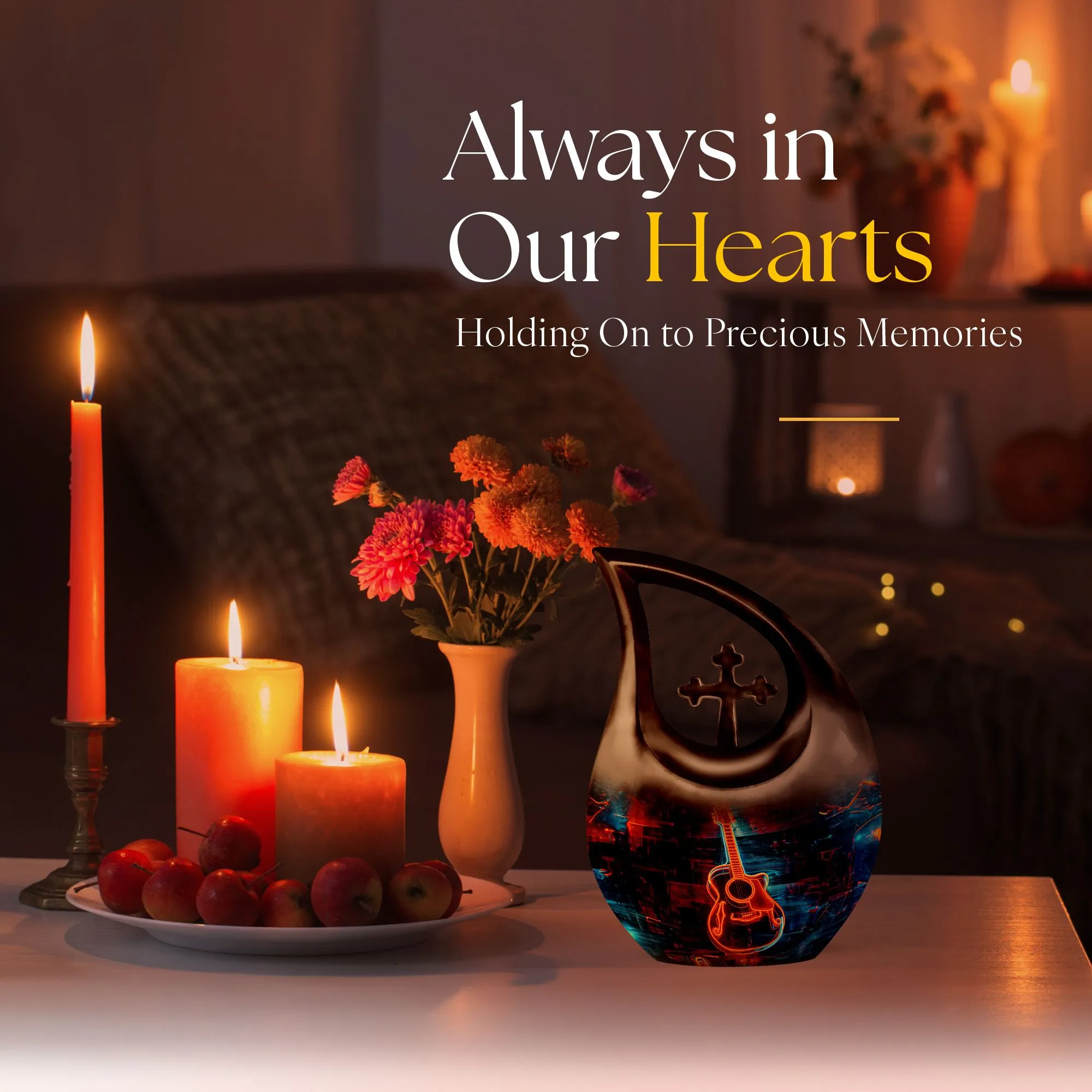 Cross Drop Guitar Urn: An Extra Large Memorial Keepsake