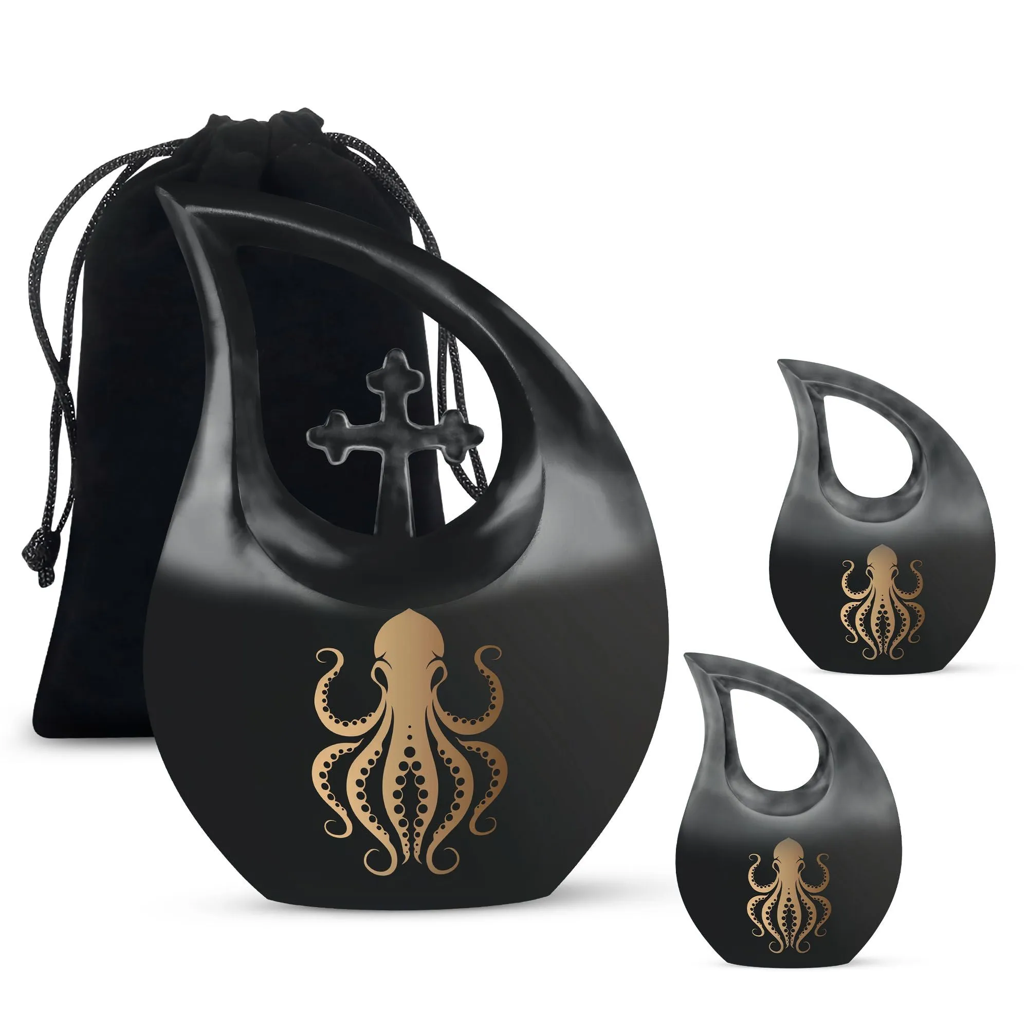 Cross Drop Octopus Urn: A Uniquely Themed Memorial Keepsake