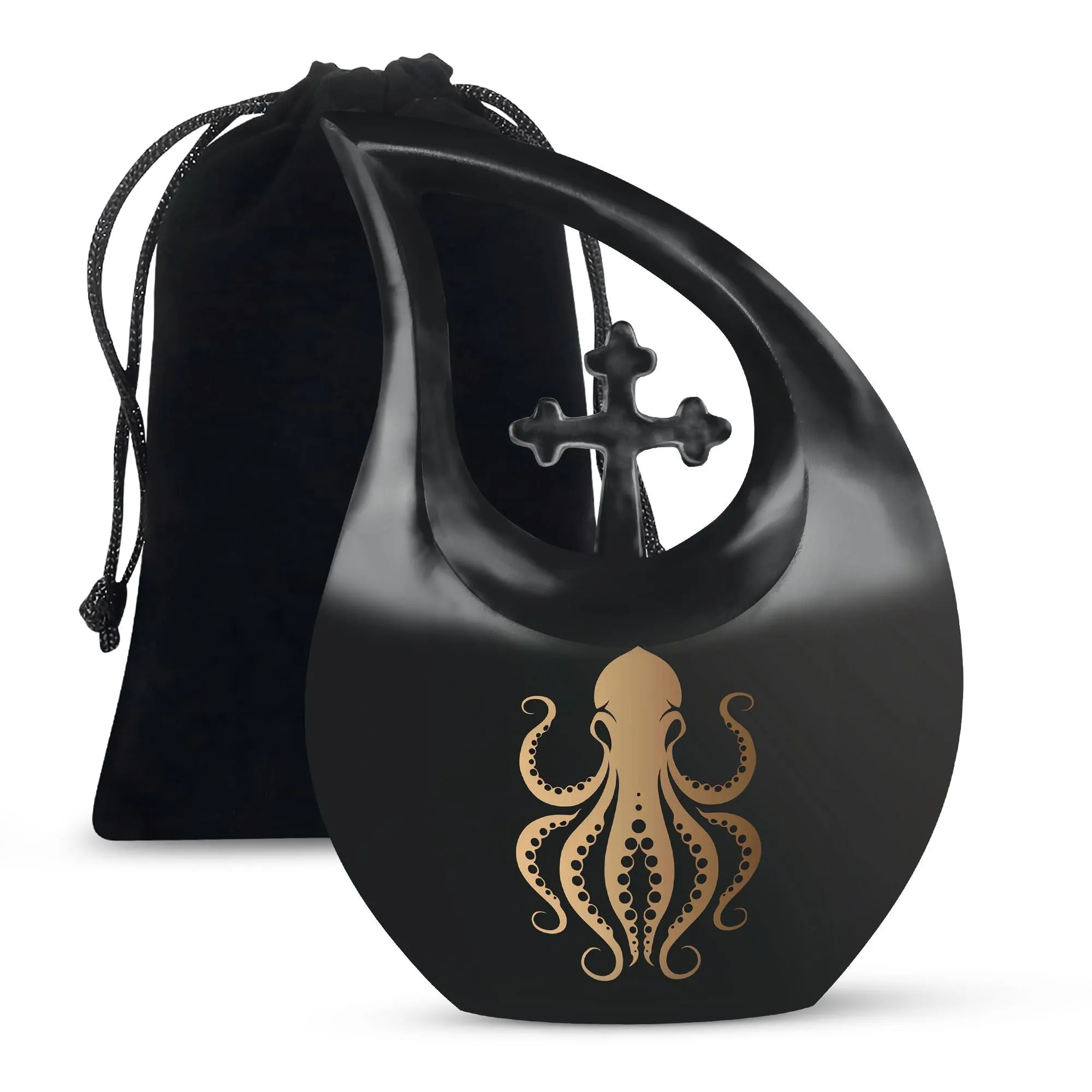 Cross Drop Octopus Urn: A Uniquely Themed Memorial Keepsake