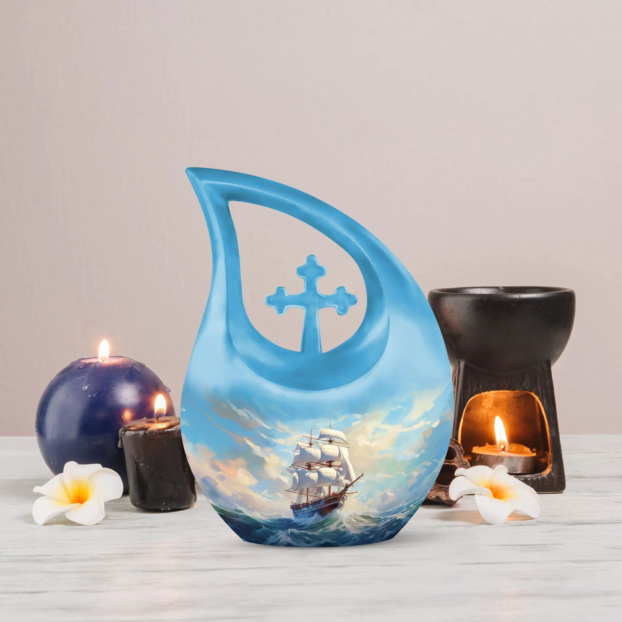 Cross Drop Ship Urn - Elegant Mini Memorial Home for Loved Ones