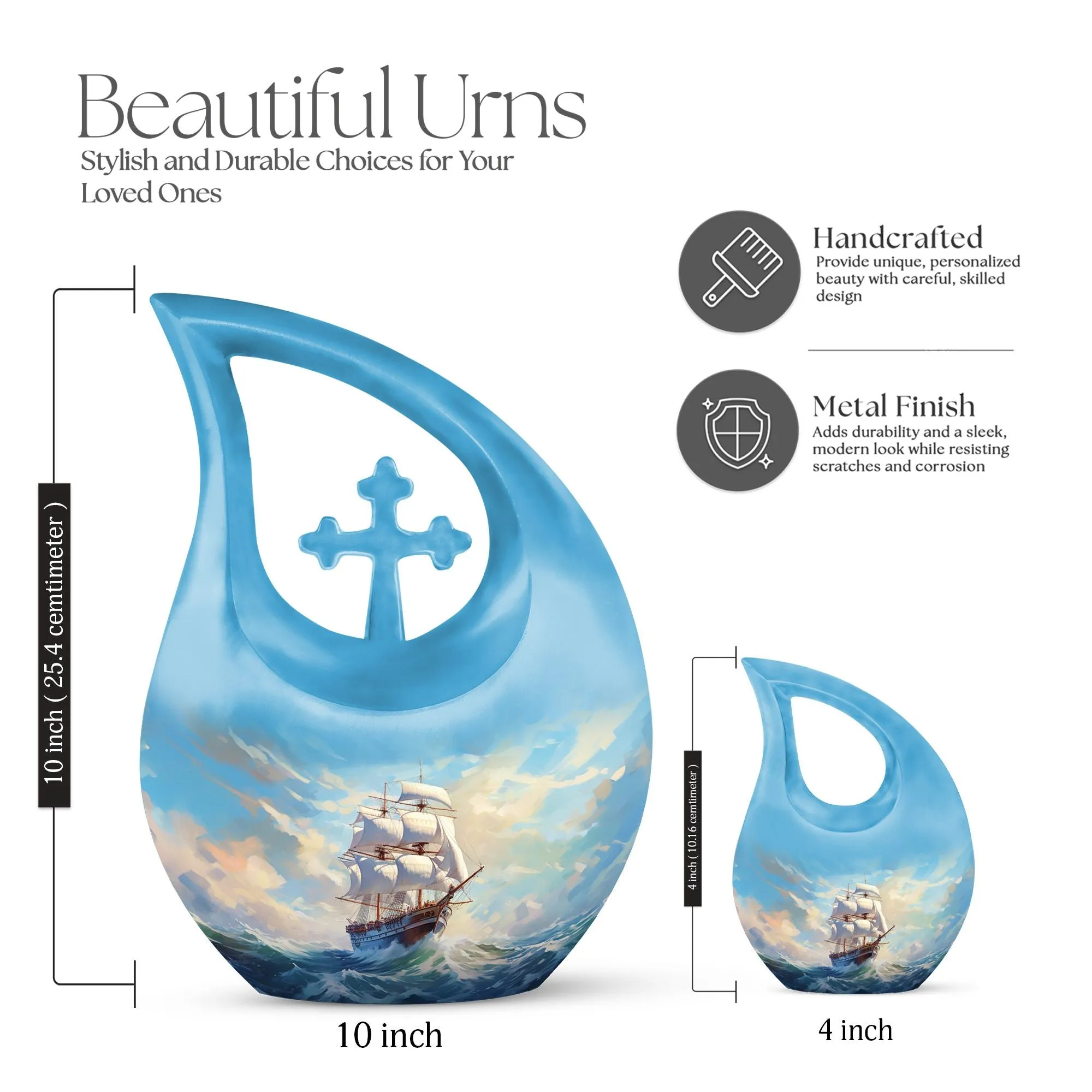 Cross Drop Ship Urn - Elegant Mini Memorial Home for Loved Ones