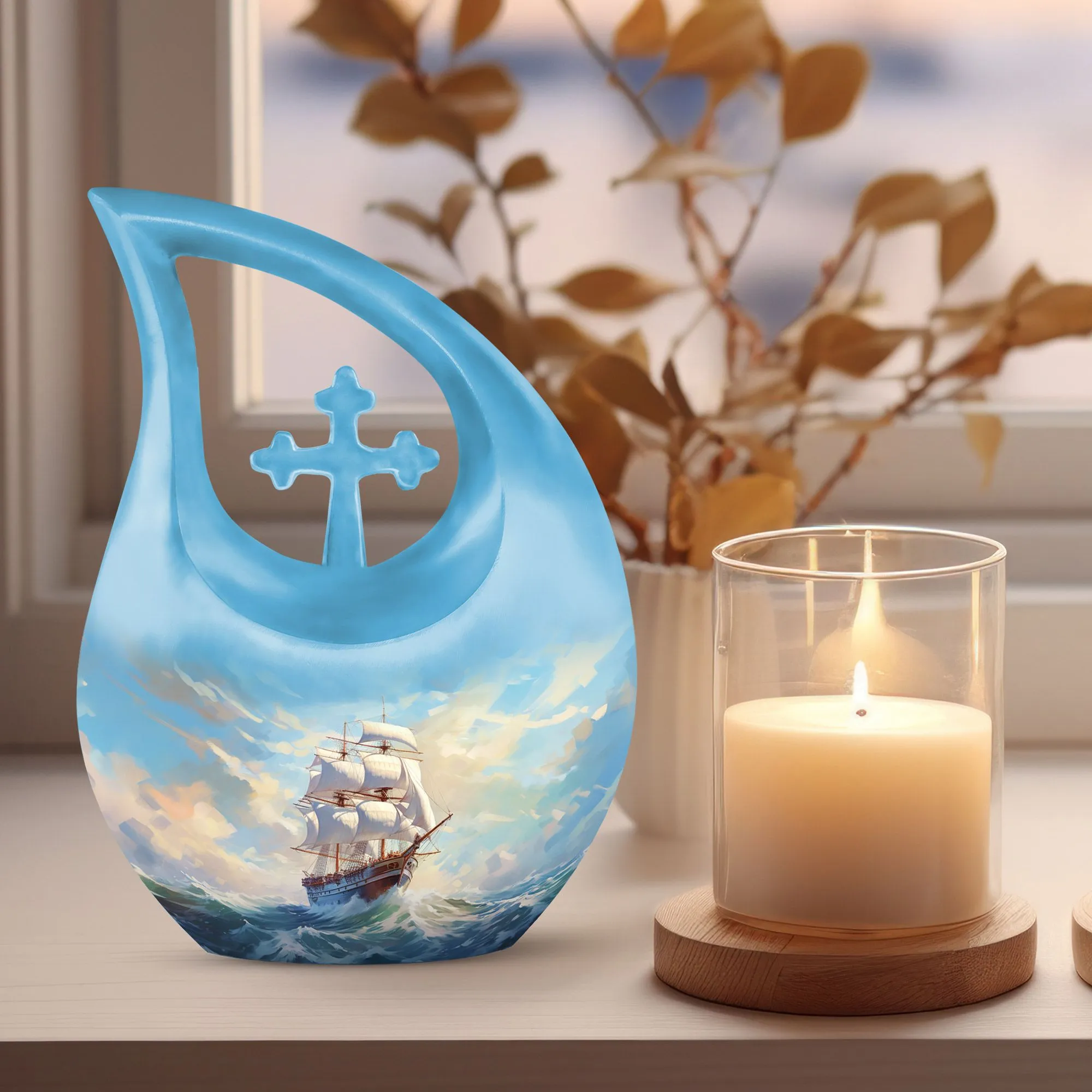 Cross Drop Ship Urn - Elegant Mini Memorial Home for Loved Ones