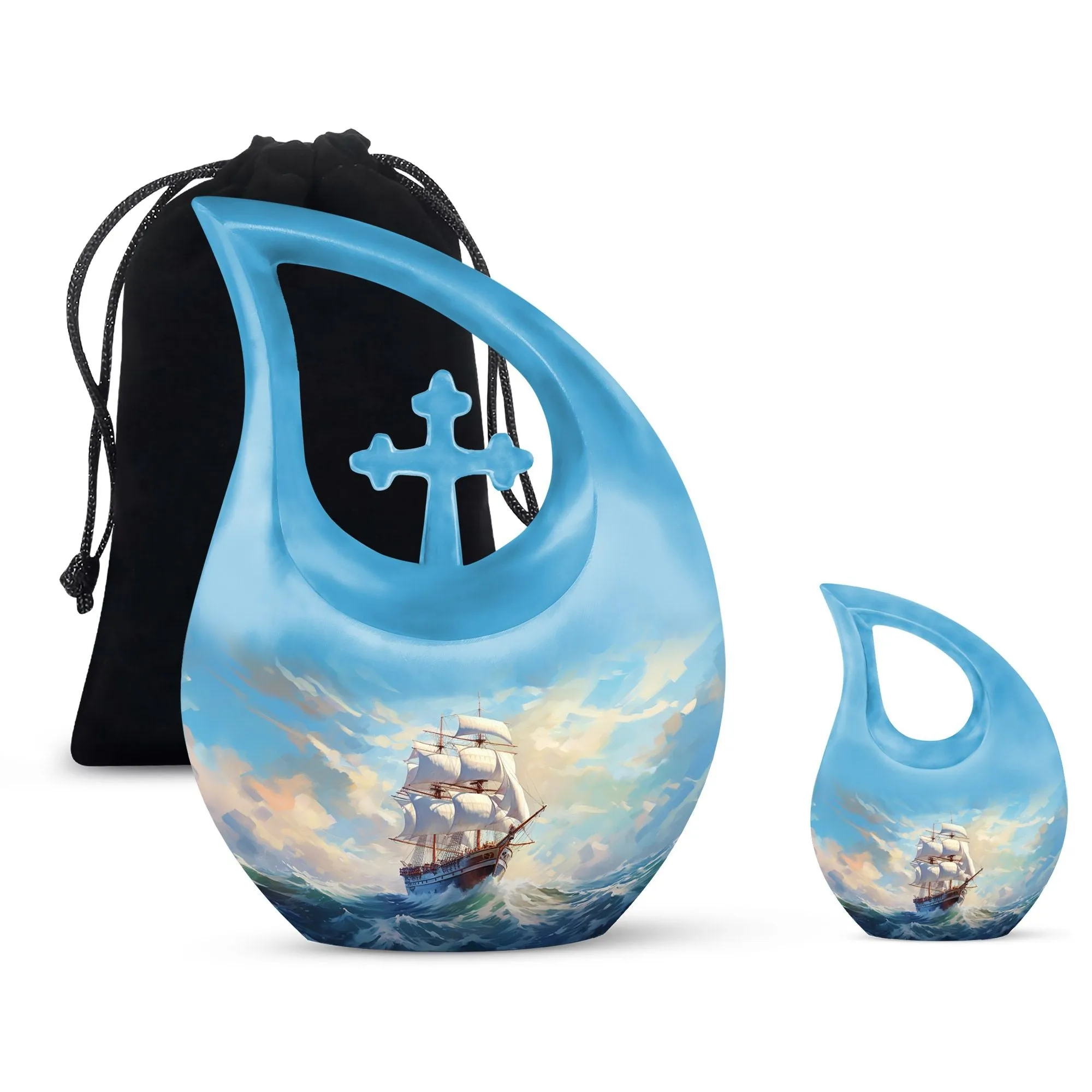 Cross Drop Ship Urn - Elegant Mini Memorial Home for Loved Ones