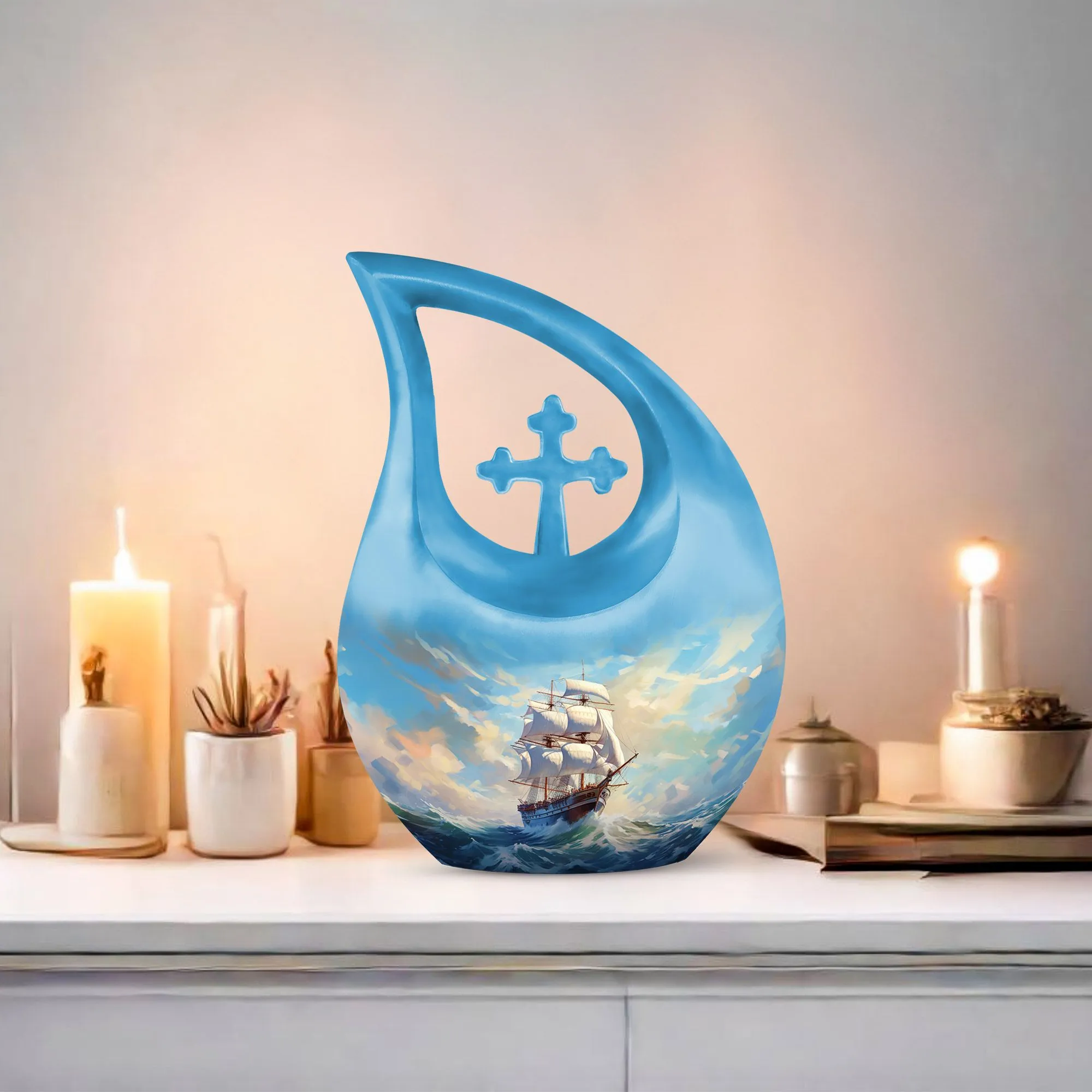 Cross Drop Ship Urn - Elegant Mini Memorial Home for Loved Ones