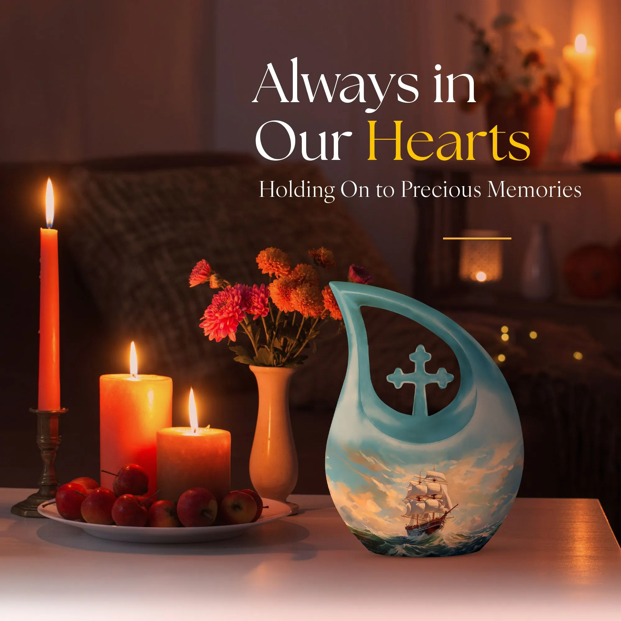 Cross Drop Ship Urn - Elegant Mini Memorial Home for Loved Ones
